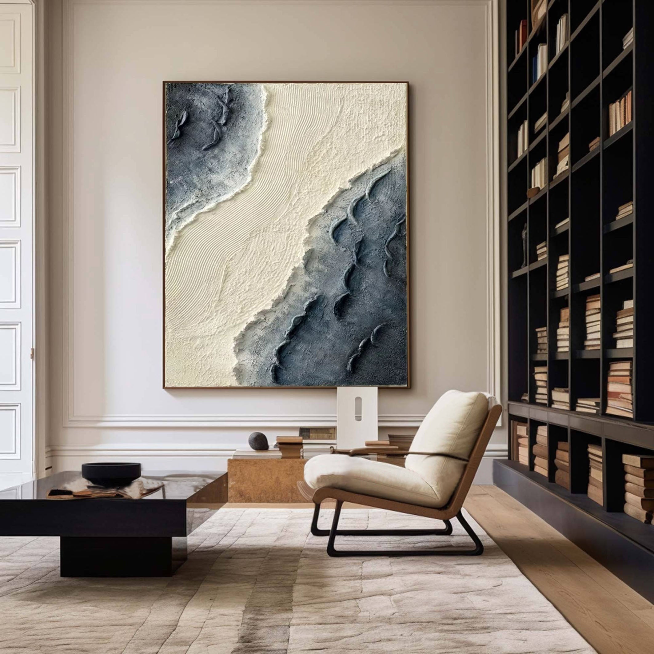 Textured Coastal Dunes Art Modern Ocean Painting #OP002