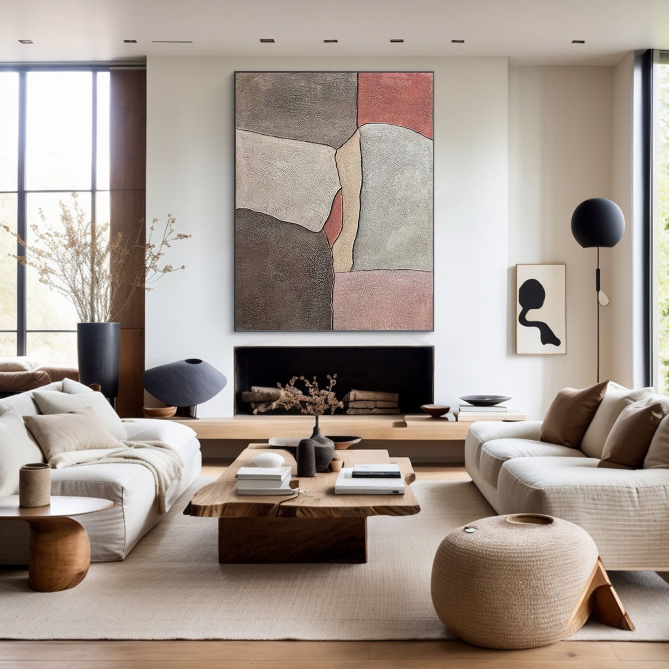 Contemporary Abstract Art in Neutral and Warm Tones #MM163