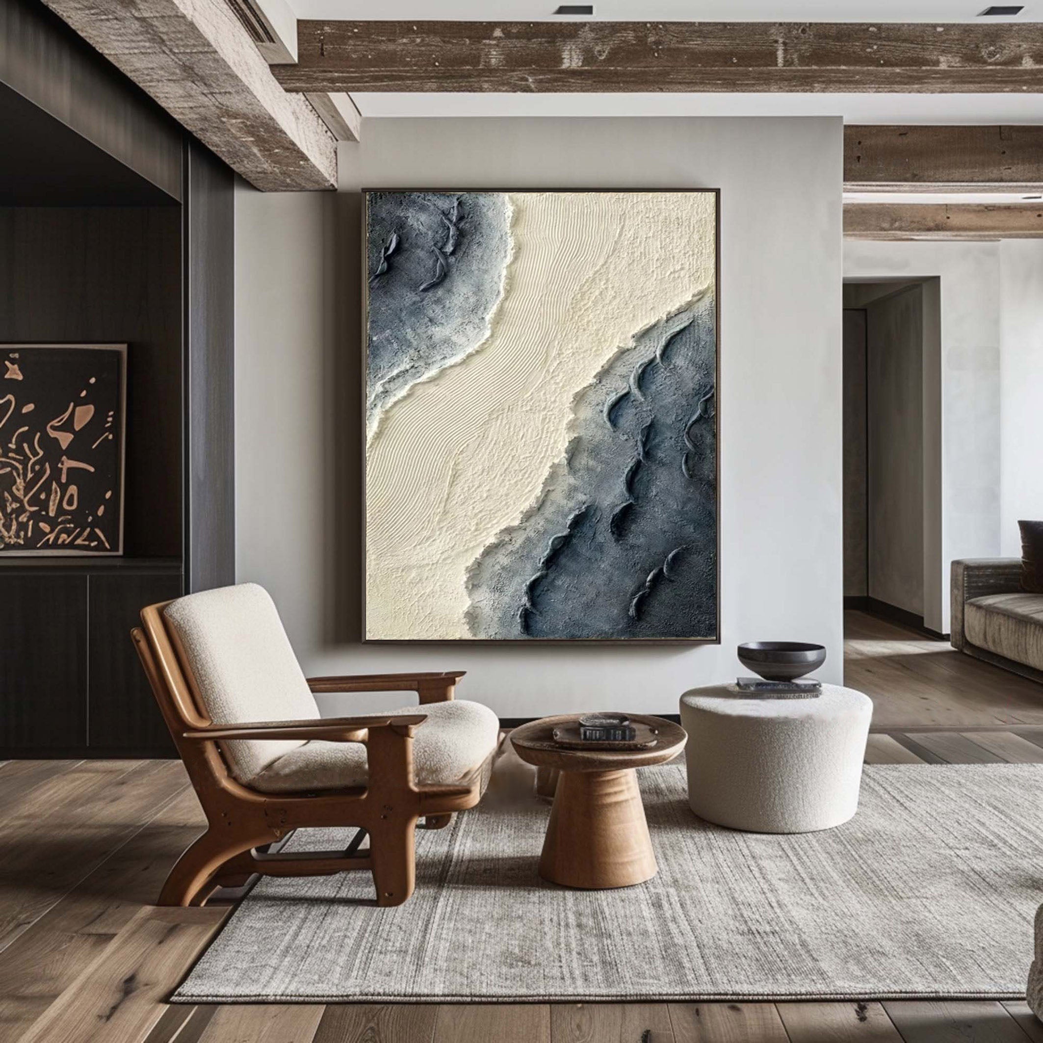 Textured Coastal Dunes Art Modern Ocean Painting #OP002