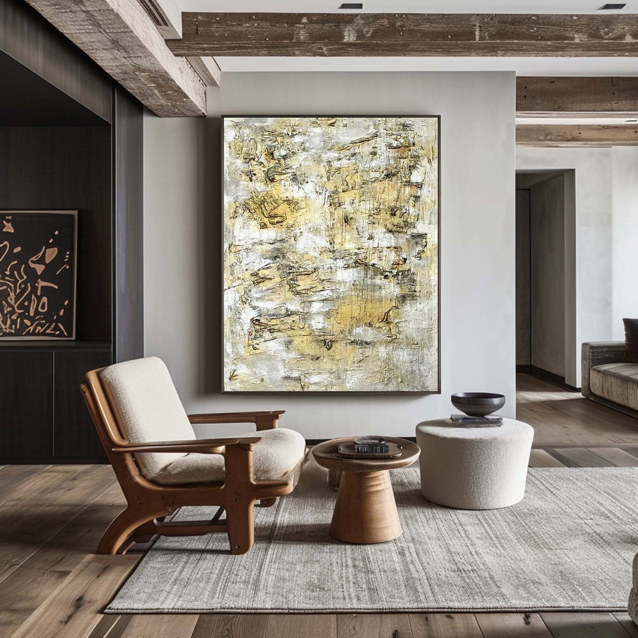 Modern Wall Art with Gold Accents Elegant Interior Design #AB026