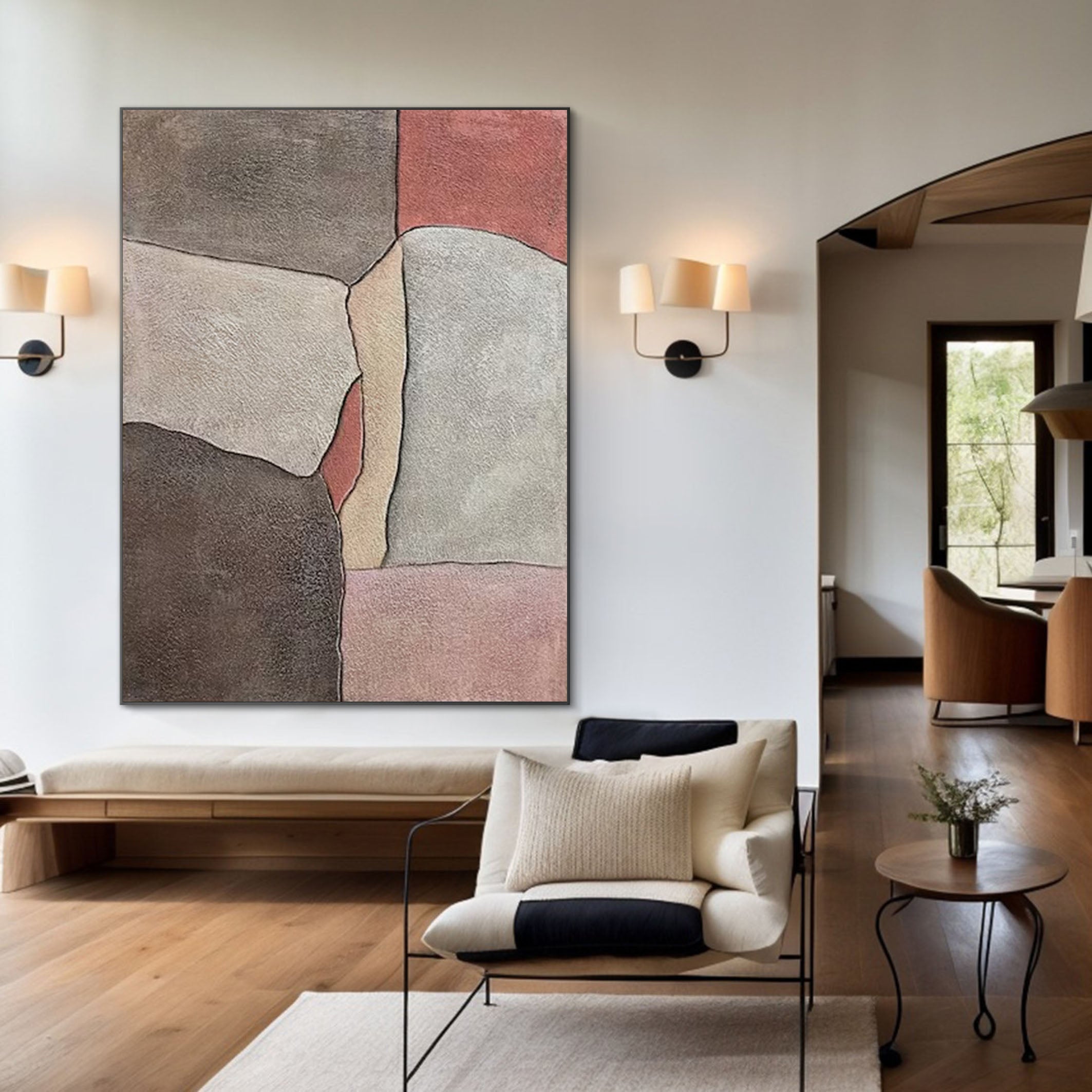 Contemporary Abstract Art in Neutral and Warm Tones #MM163