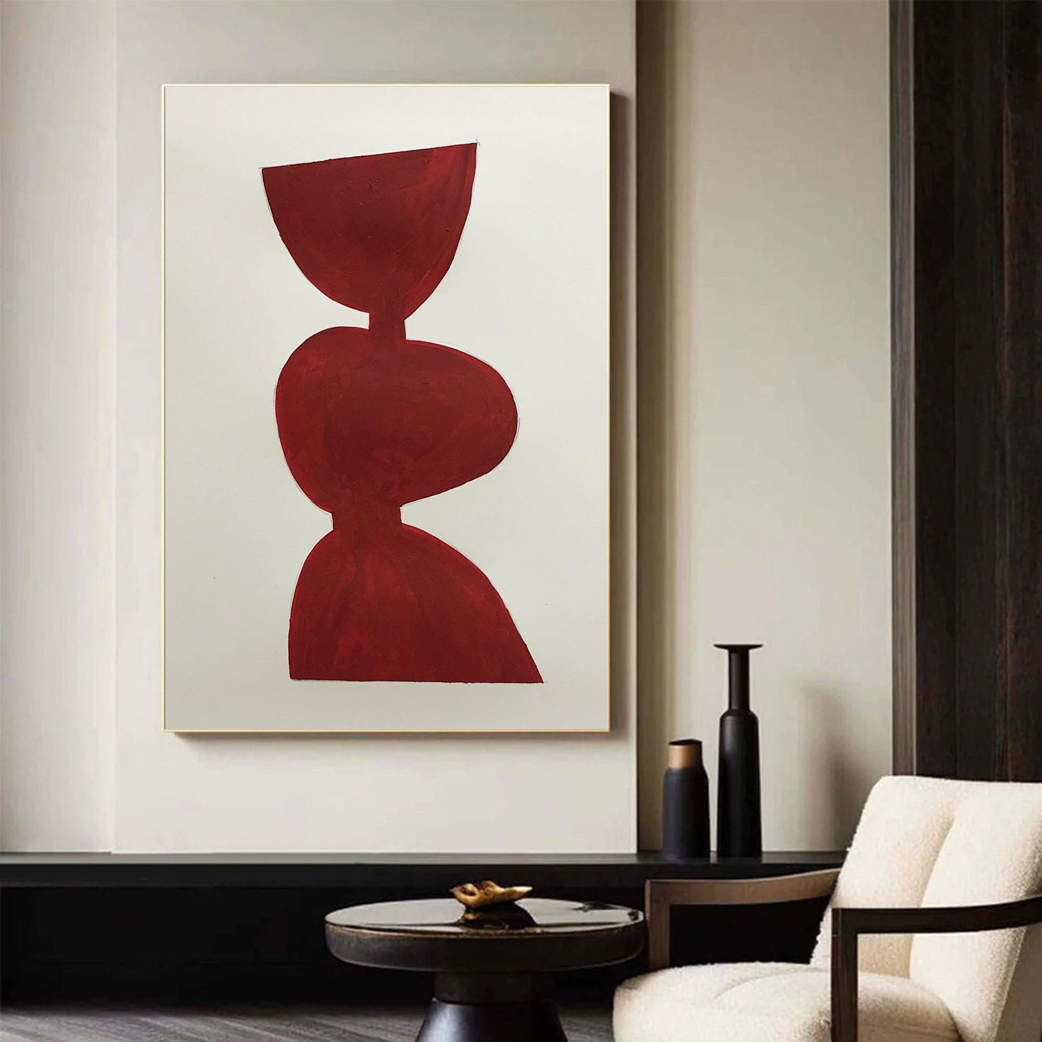 Elegant Burgundy Artwork Minimalist Design For Room Decor #MM071