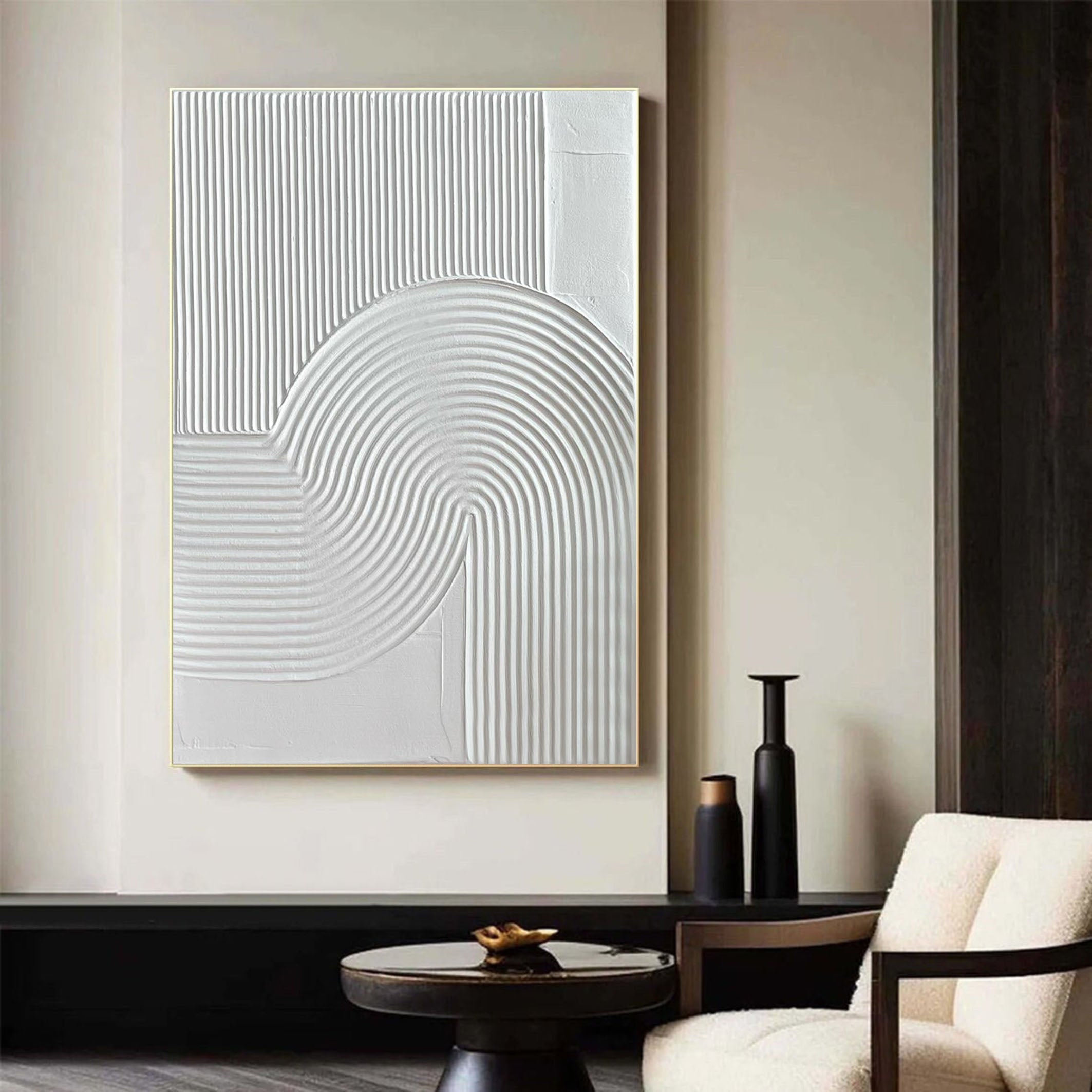 Zen Curves Tranquil Textured Artwork For Modern Decor #MM098