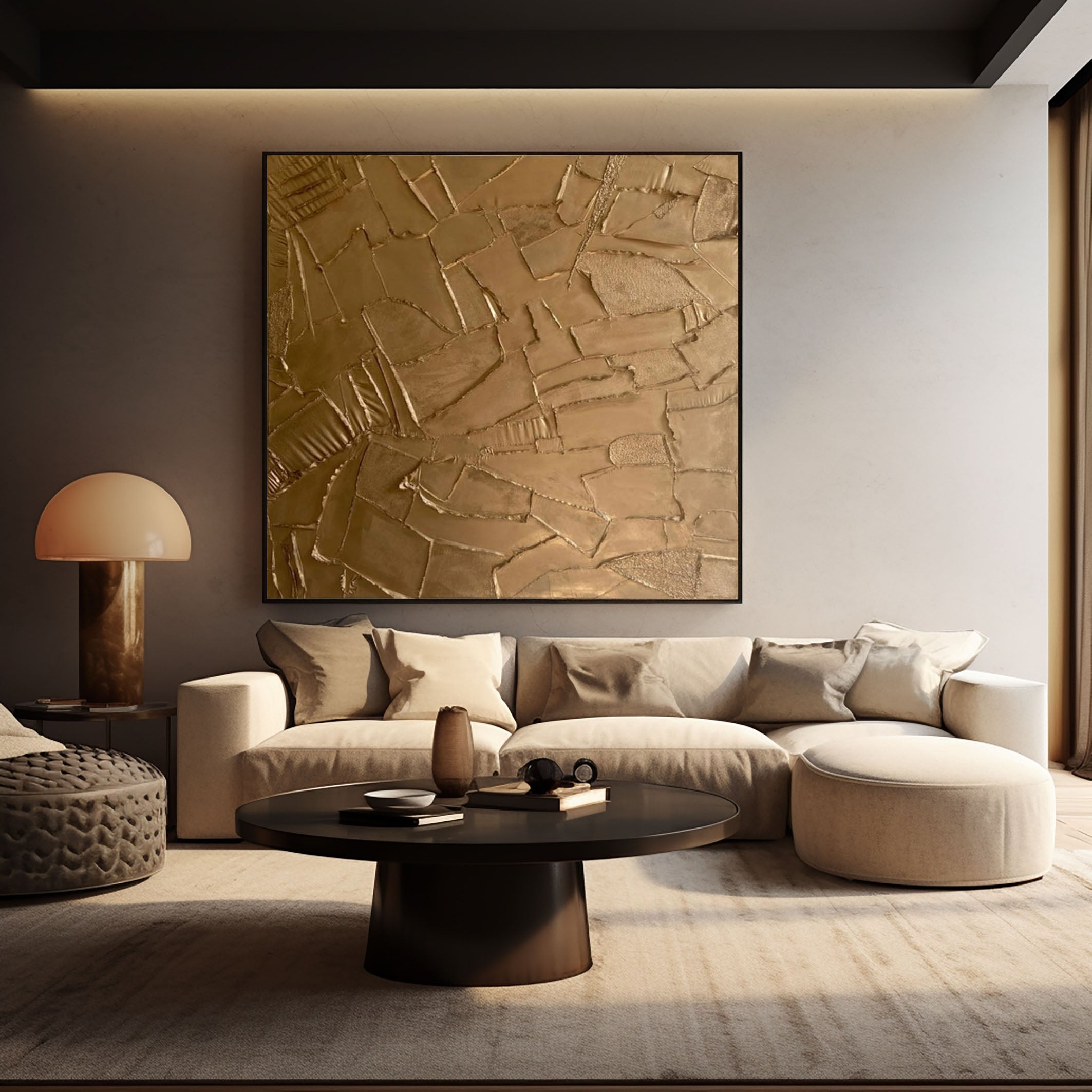 Abstract Gold Elegance Textured Art for Sophisticated Spaces #MM087