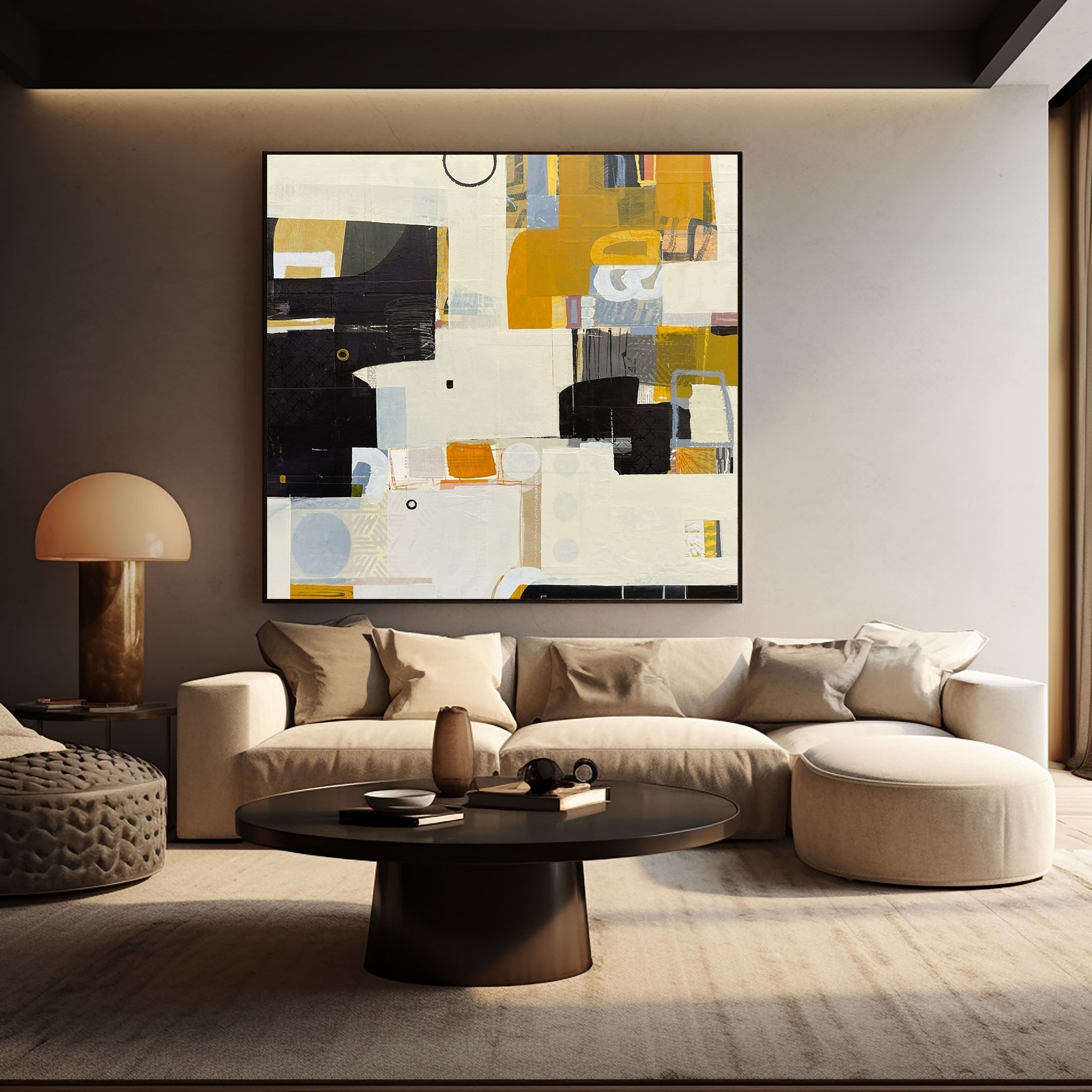 Geometric Abstract Art Mid-Century Wall Decor Canvas #MC008