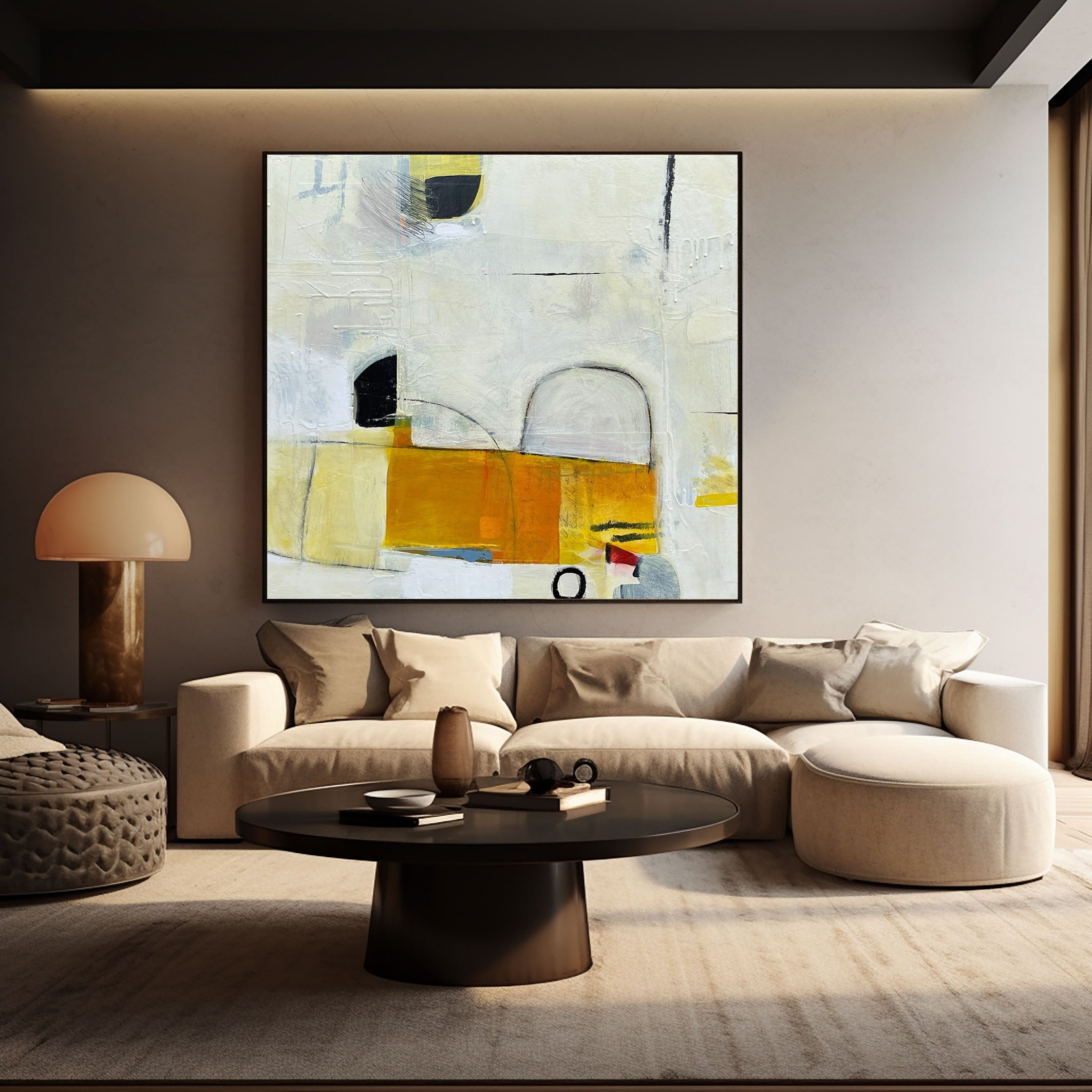 Mid Century Abstract Painting Chic Artistic Expression #MC015