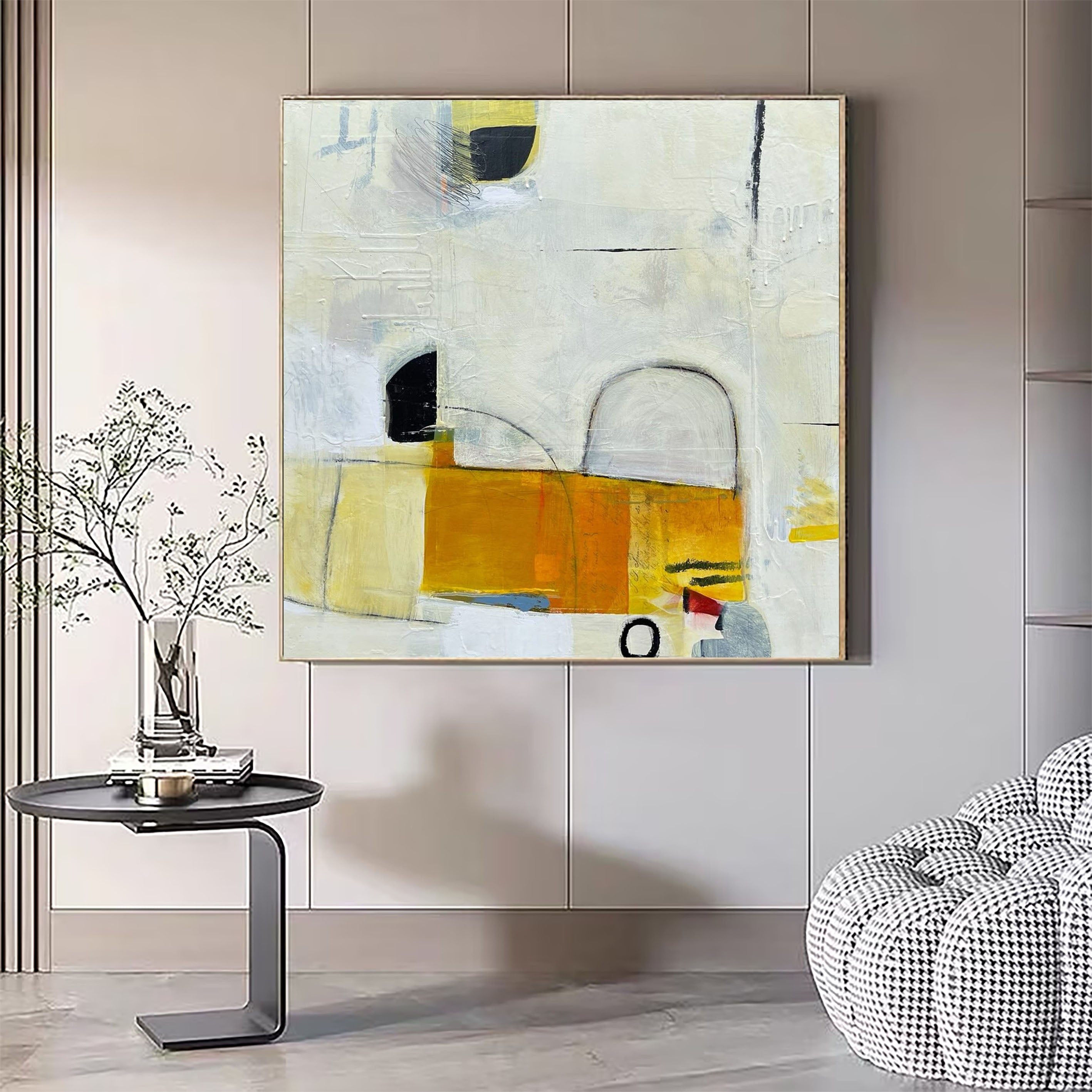 Mid Century Abstract Painting Chic Artistic Expression #MC015