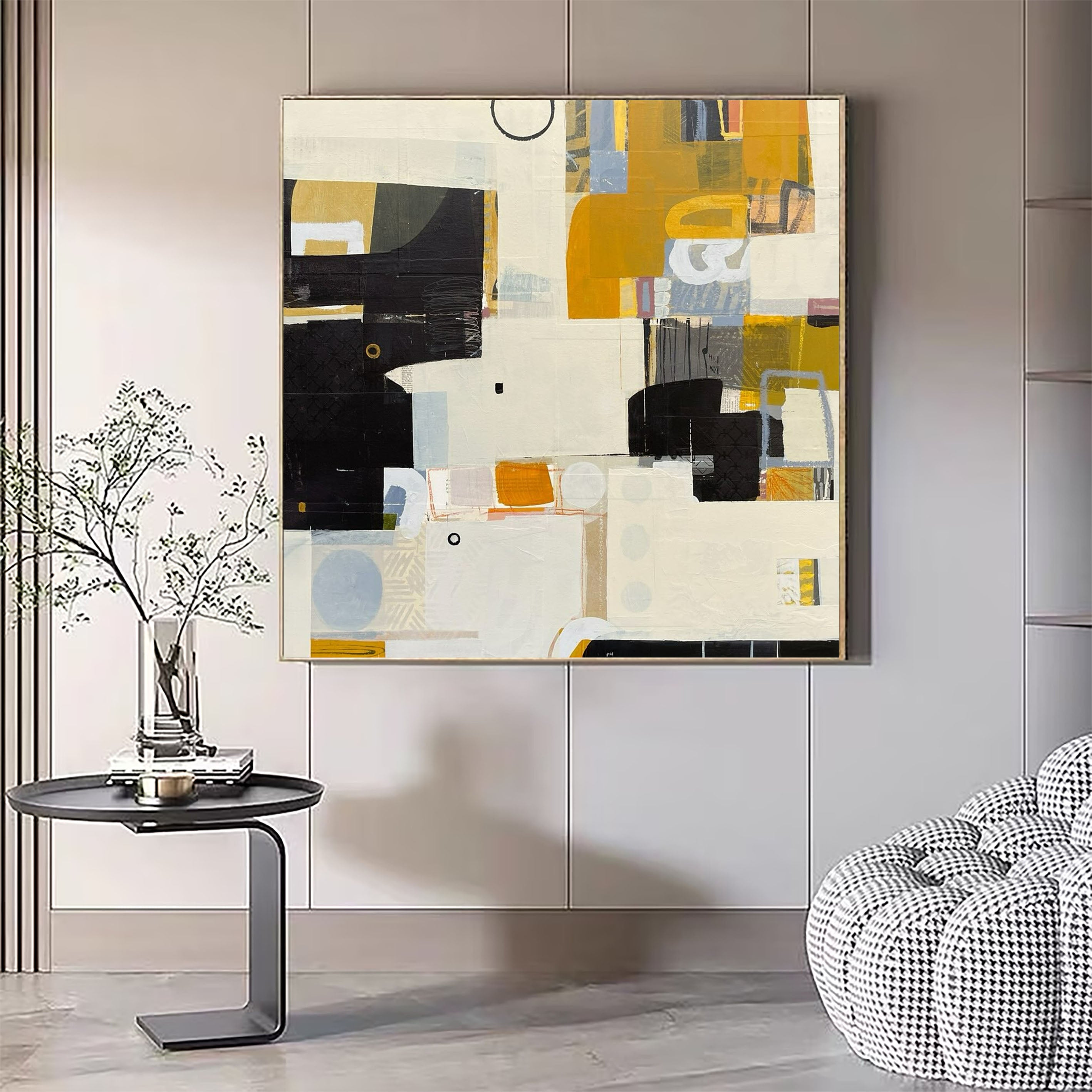 Geometric Abstract Art Mid-Century Wall Decor Canvas #MC008