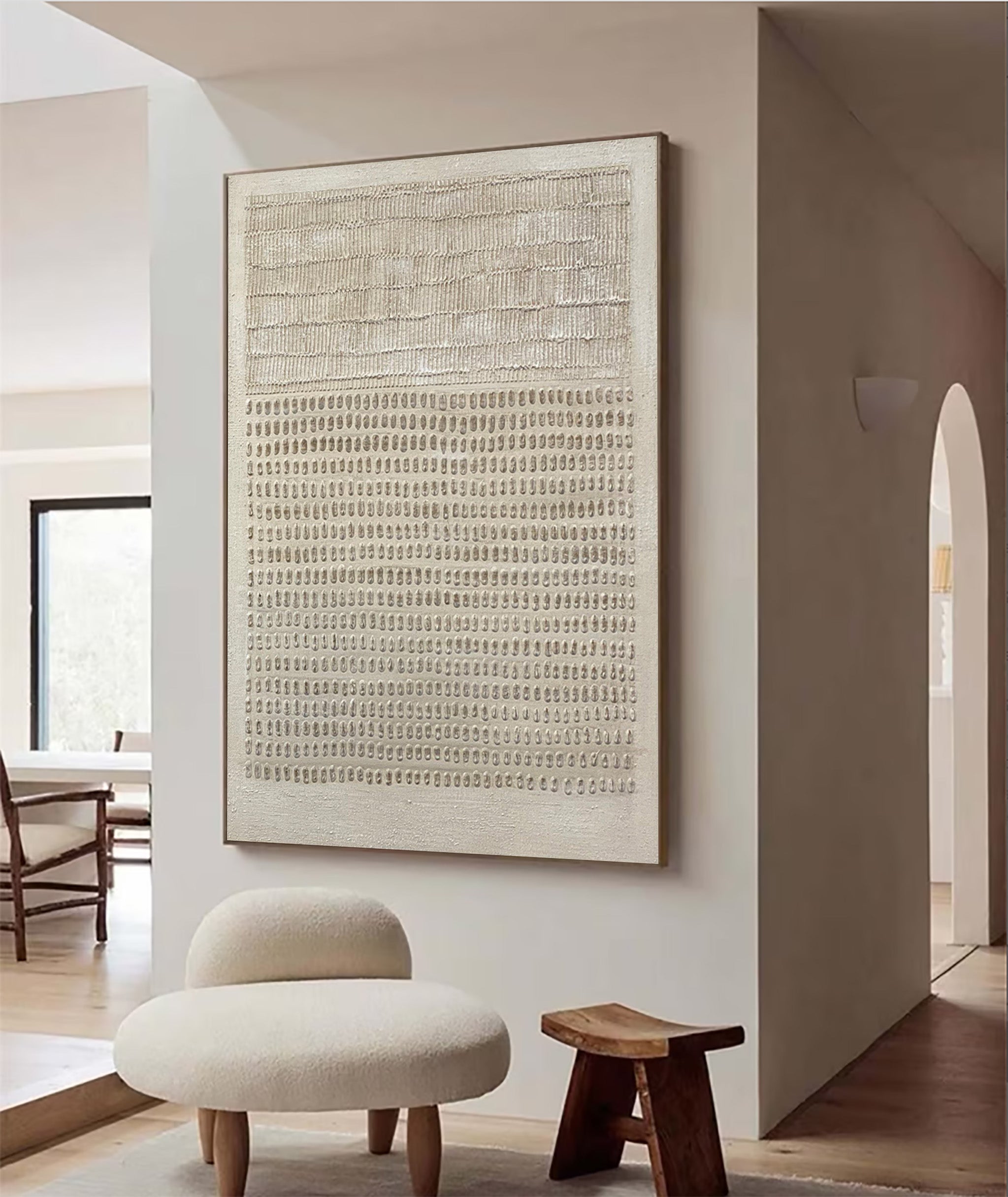 Calming Textured Wall Art Wabi-Sabi Inspired Neutral Canvas #MM190