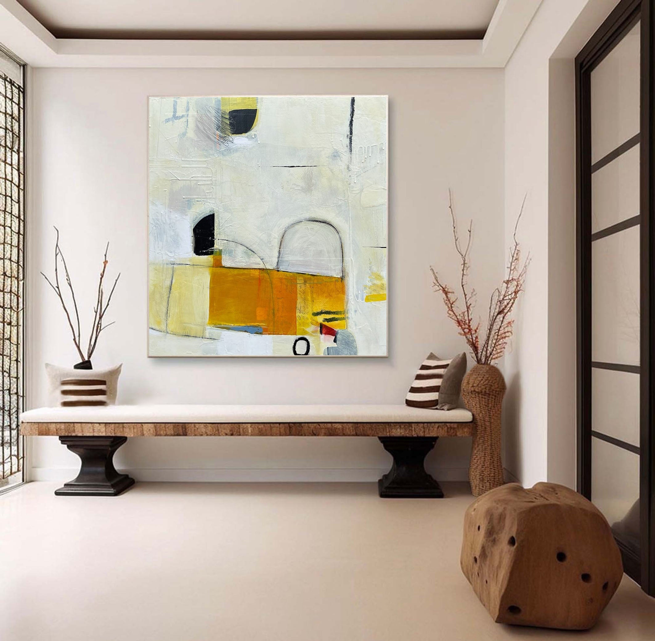 Mid Century Abstract Painting Chic Artistic Expression #MC015