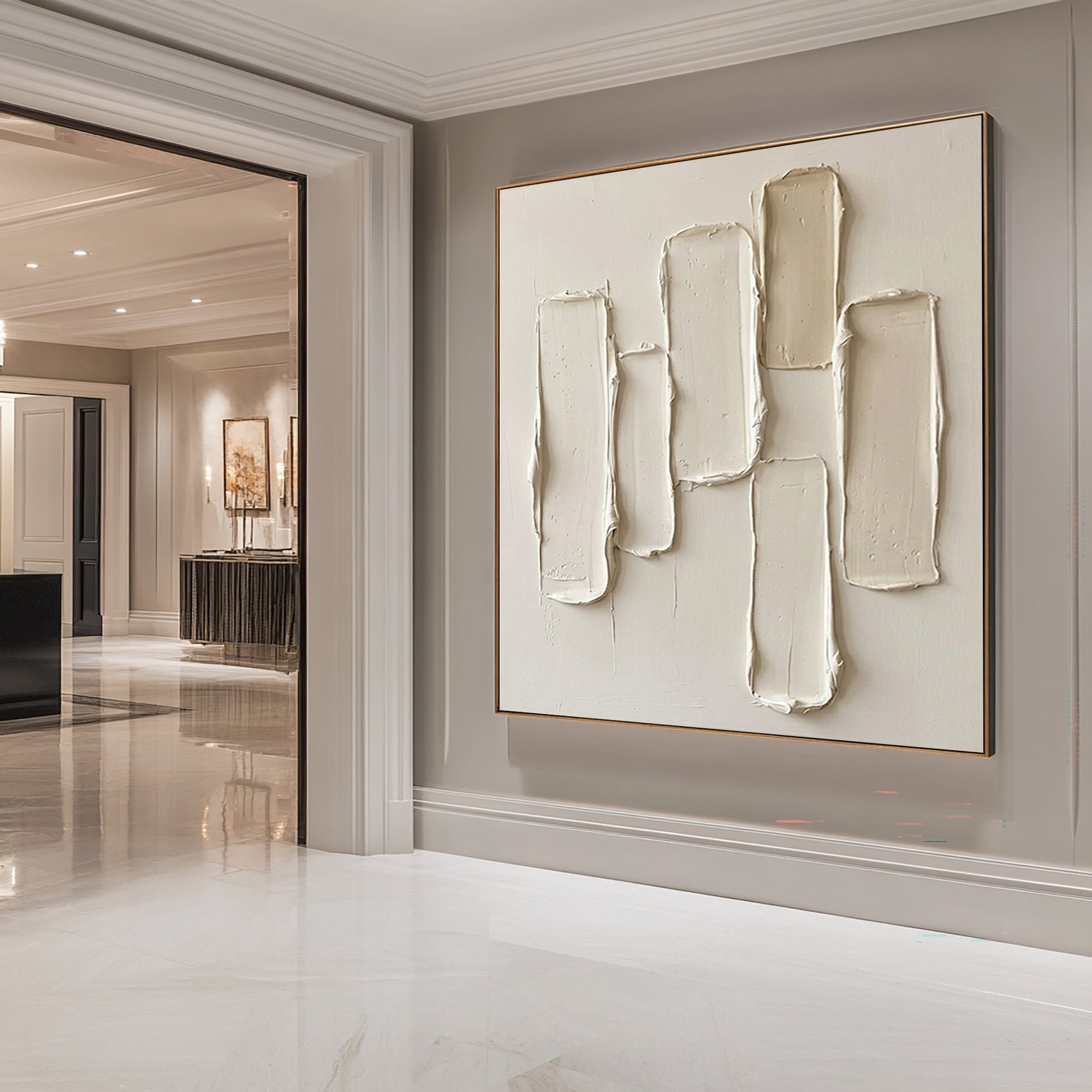 Large Architectural Textured Wall Art Contemporary Minimalist Neutral Painting