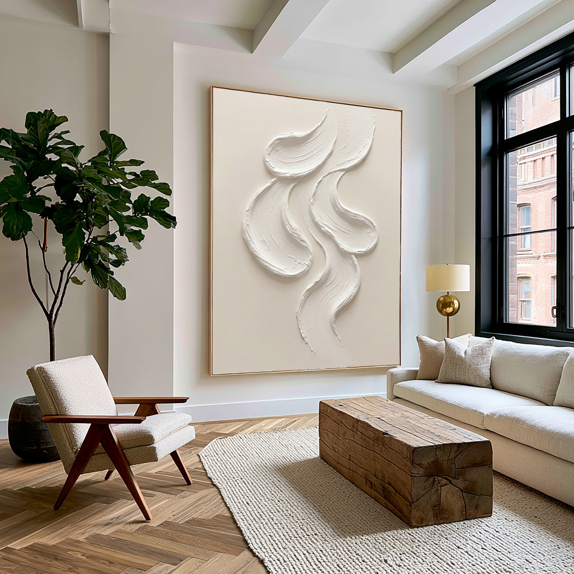 Large Minimalist Textured Wall Art Abstract Sculptural Painting Organic Modern Artwork Contemporary Neutral Home Decor Luxury Statement
