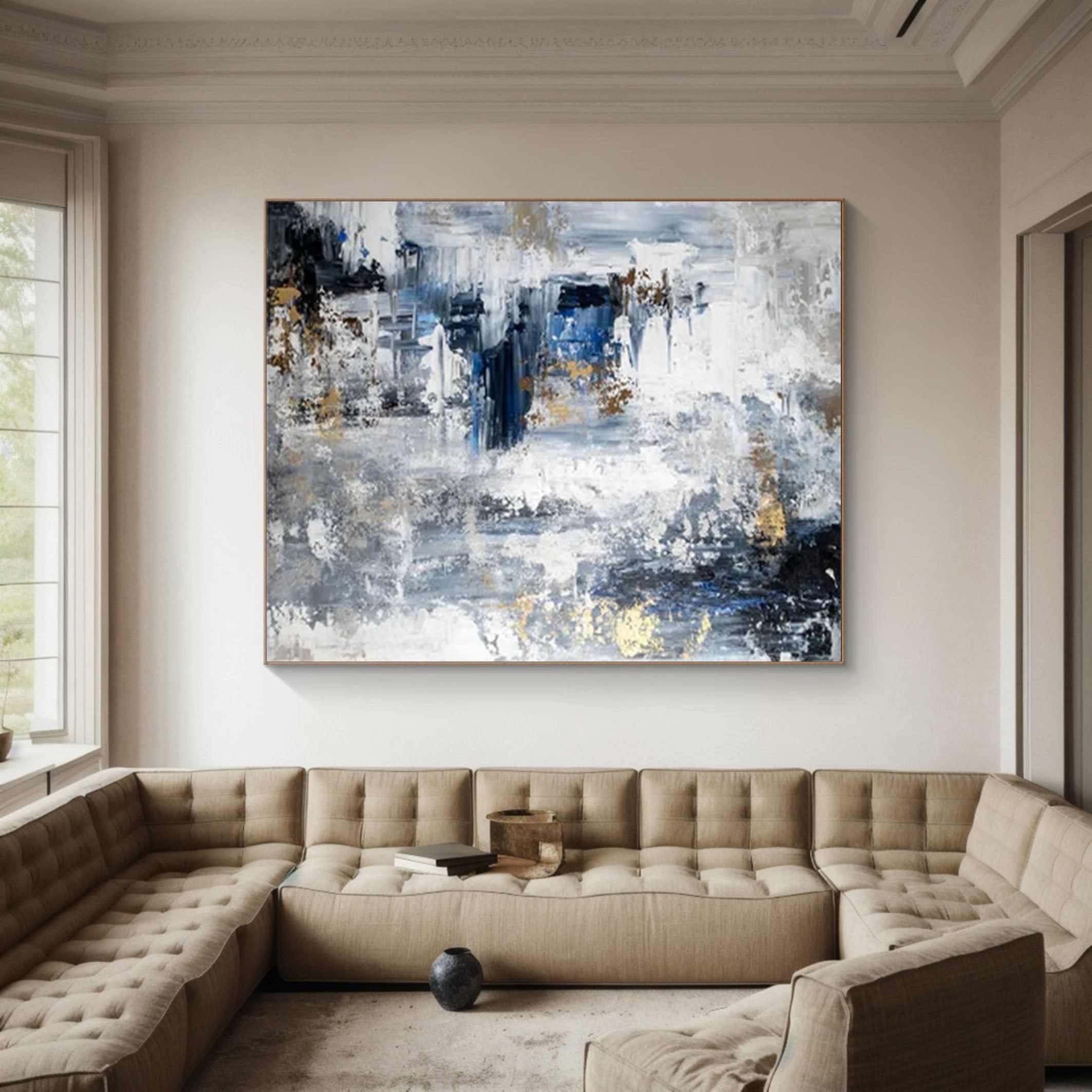 Large Abstract Canvas with Modern Design #AB063