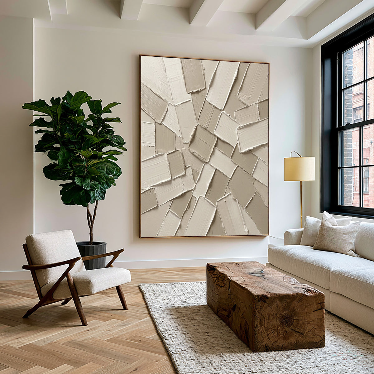Light Breaking Through Every Layer Large Abstract Textured Wall Art Sculptural Relief Modern Luxury Interior Decor