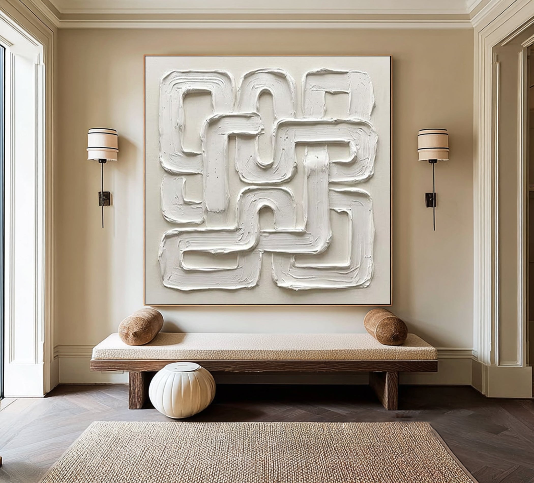 Large Endless Loop Wall Art Contemporary Architectural Canvas Painting