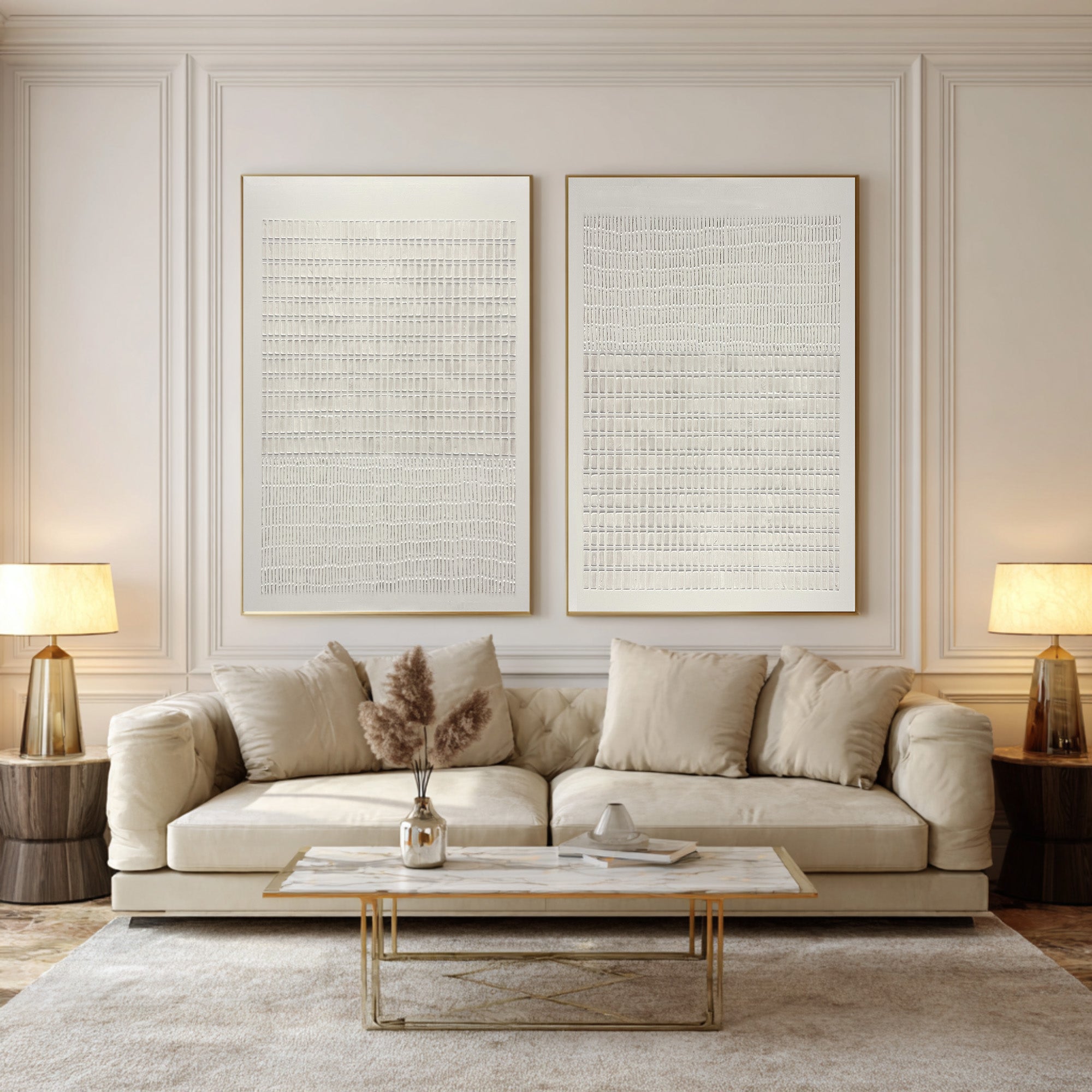 Modern Textured Wall Art Set - Neutral Abstract Decor | KelorArt