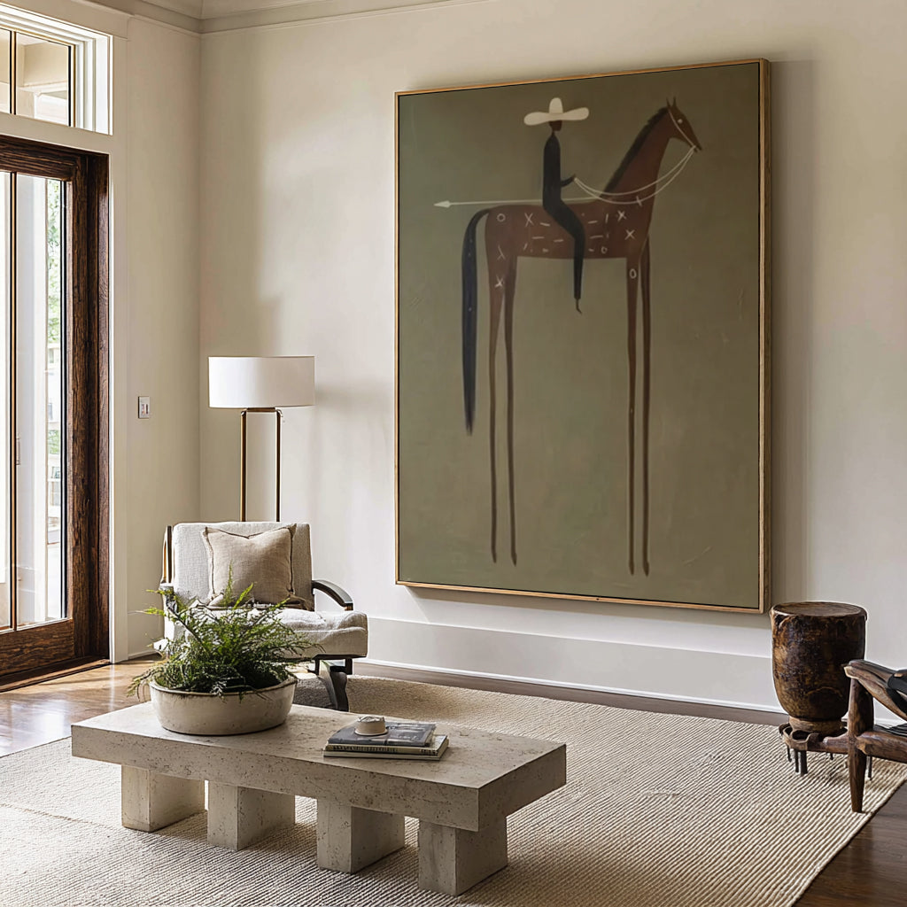 Contemporary Western Horse Artwork Oversized Modern Figurative Art