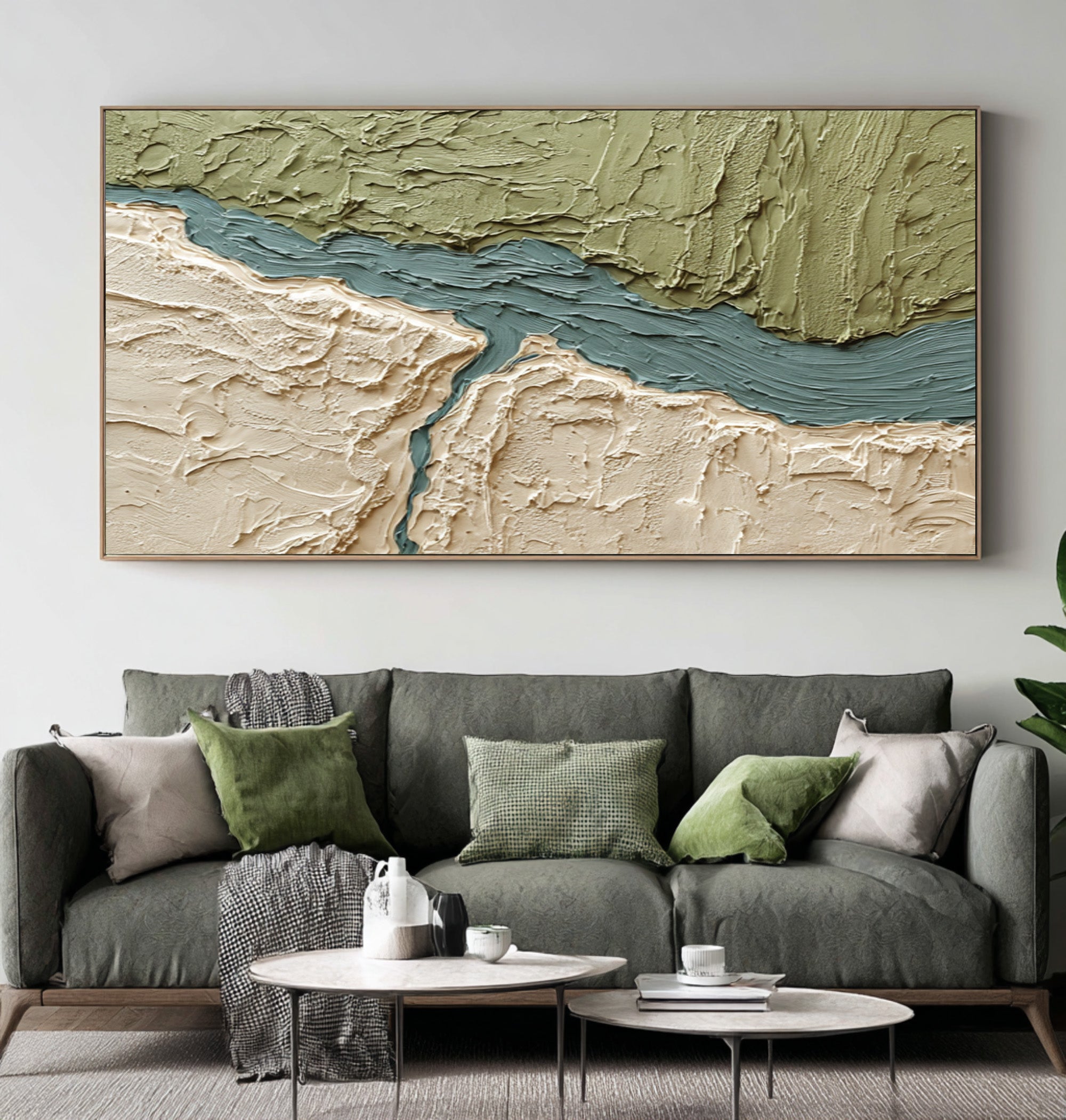 Earthy Large Green Wall Art | KelorArt #CZ 021