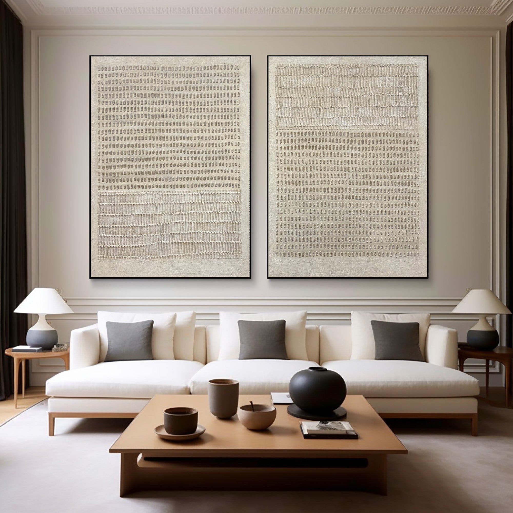 Neutral Textured Canvas Wabi Sabi