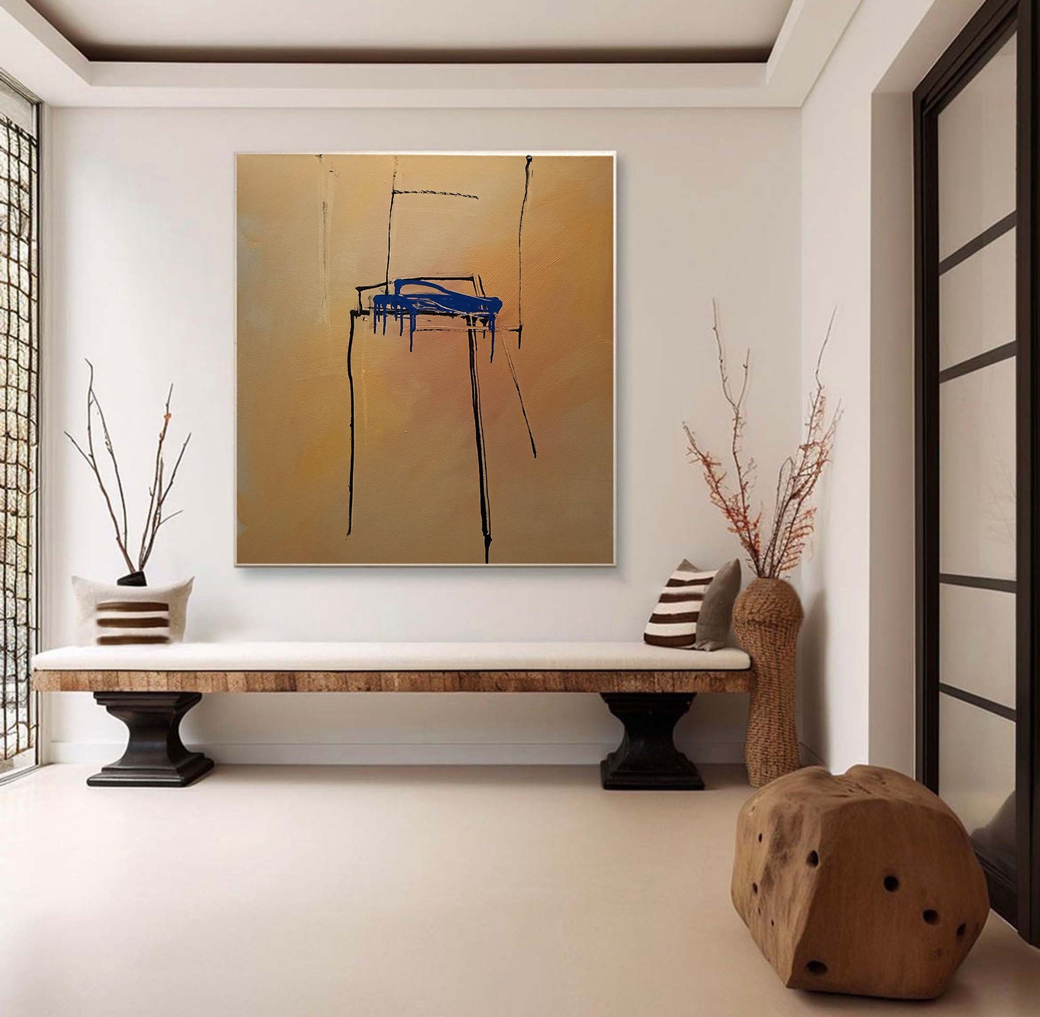 Modern Abstract Chair Painting Elegant Home Decor #MM076