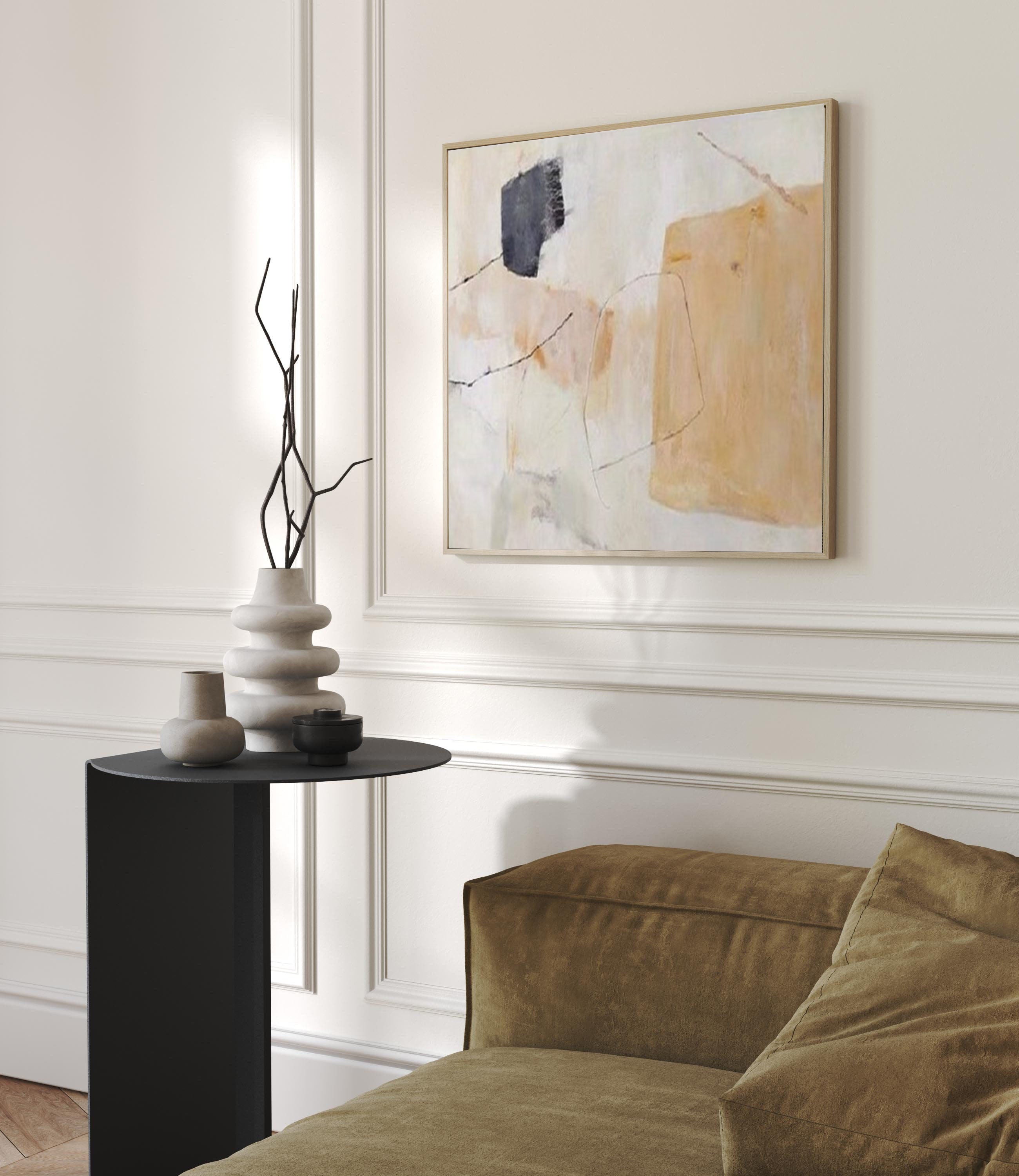 Contemporary Abstract Wall Art in Neutral Tones #MM175