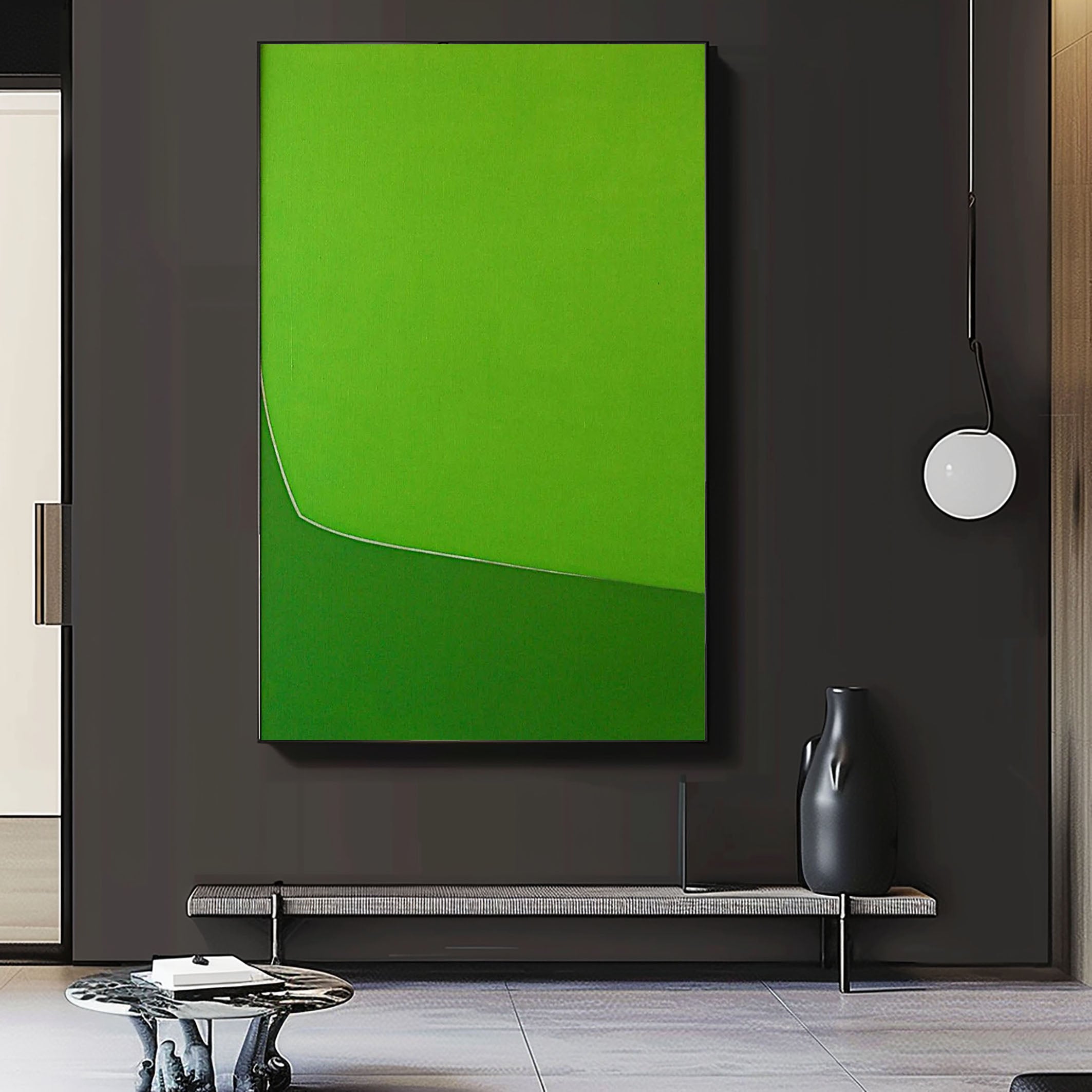 Vibrant Green Abstract Wall Art