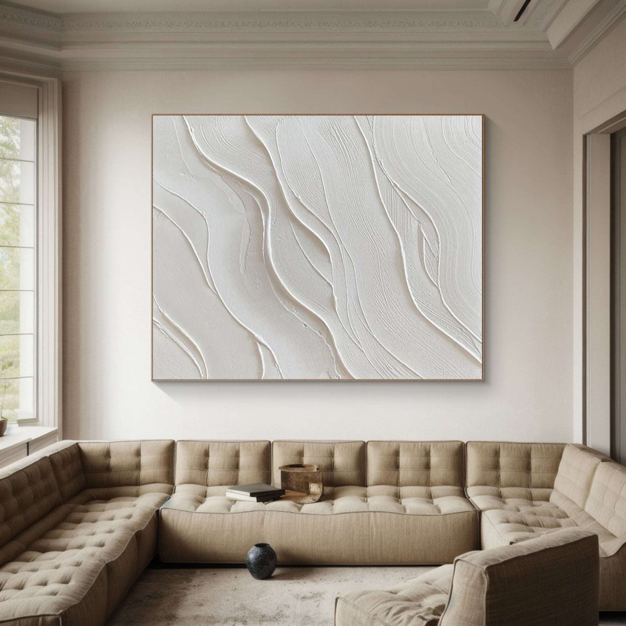 Minimalist White Textured Abstract Art for Modern Spaces #MM160