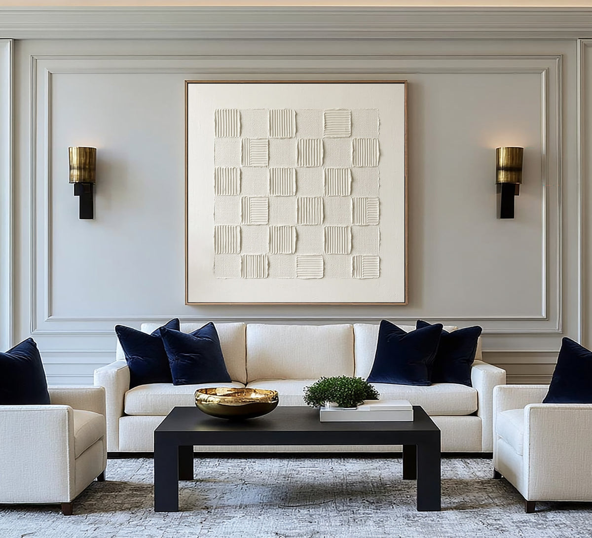 The Poetry Of Repetition Large White Abstract Wall Art Textured Relief Contemporary Minimalist Artwork