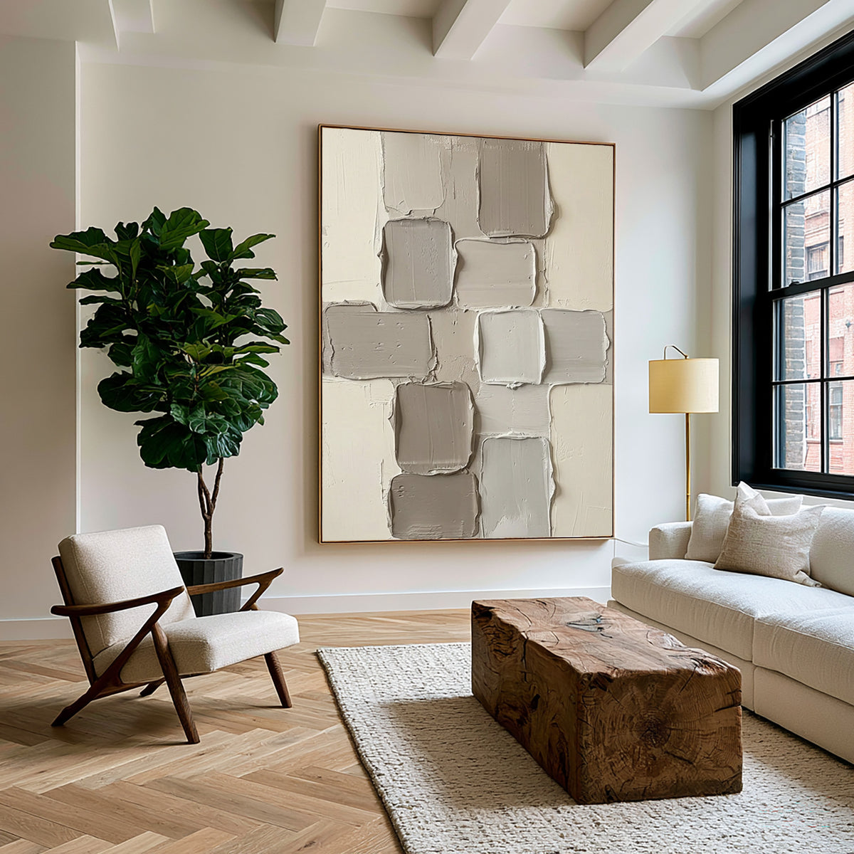 Drifting Forms In Neutral Space Large White Beige Abstract Textured Wall Art Sculptural Relief