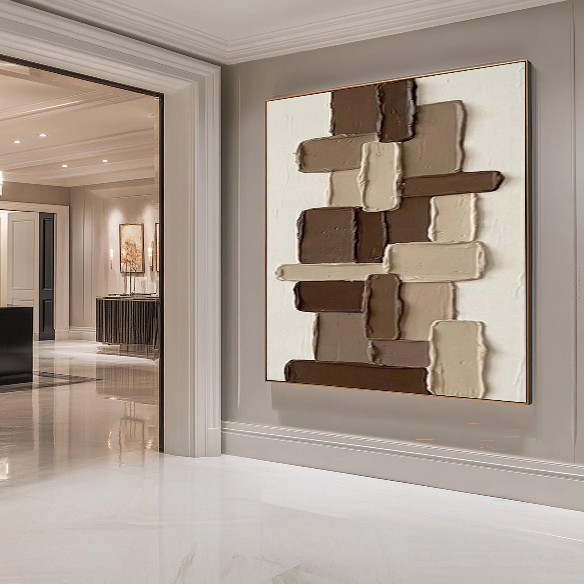 Large Earth Tone Textured Wall Art Hand Painted Abstract Canvas