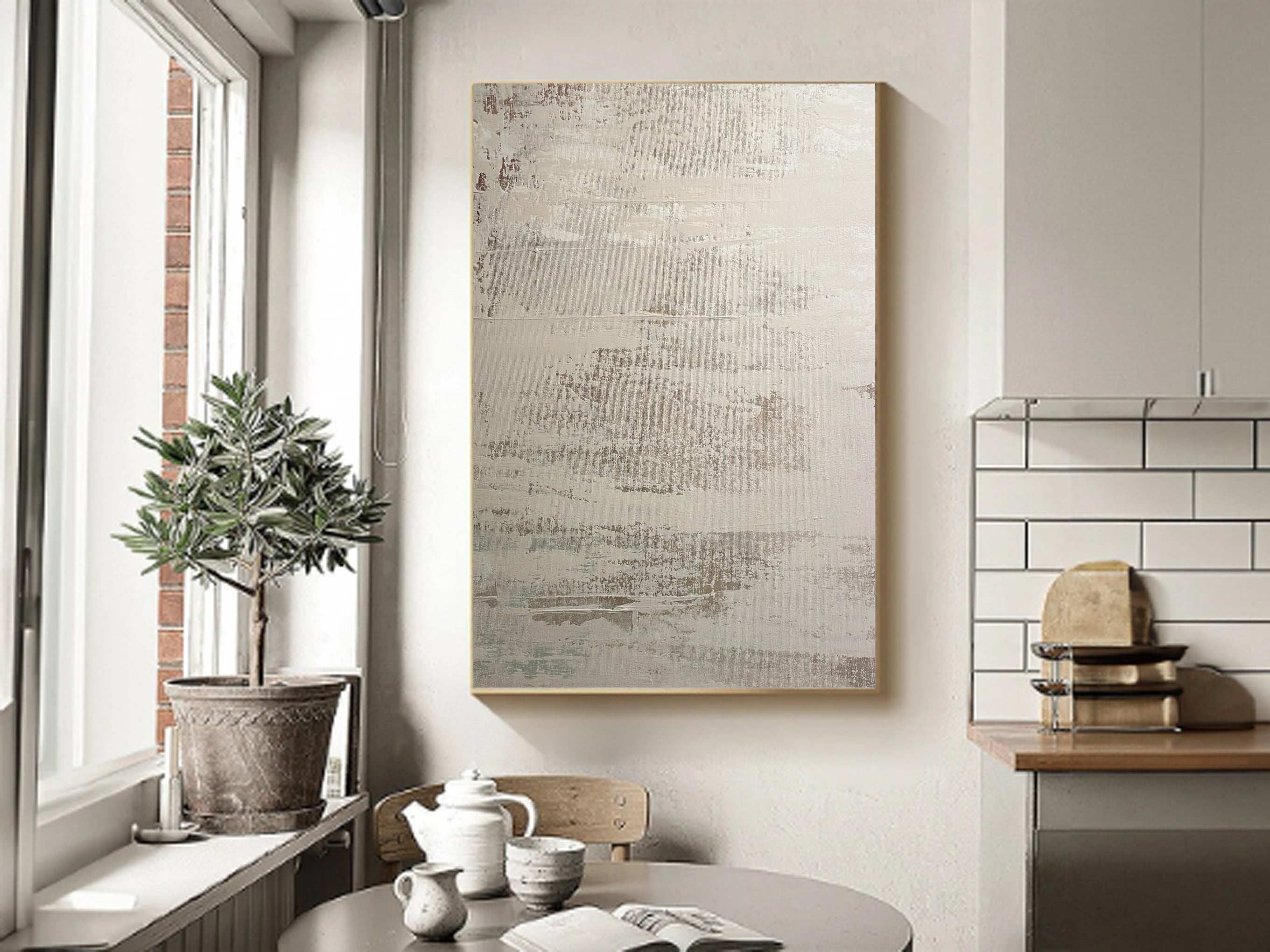 Contemporary Worn Canvas Art Ideal for Chic Urban Interiors #MM003