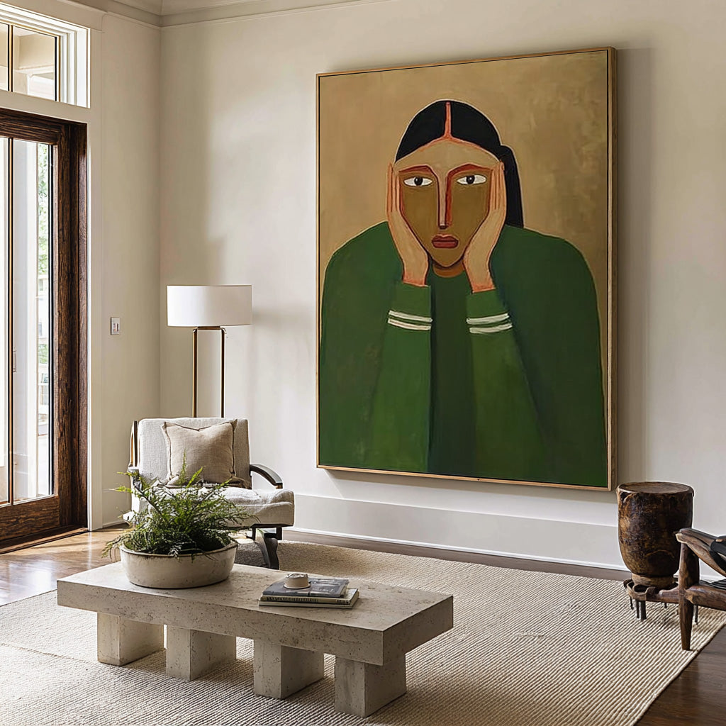 Figurative Portrait Oil Painting - Statement Wall Art | KelorArt