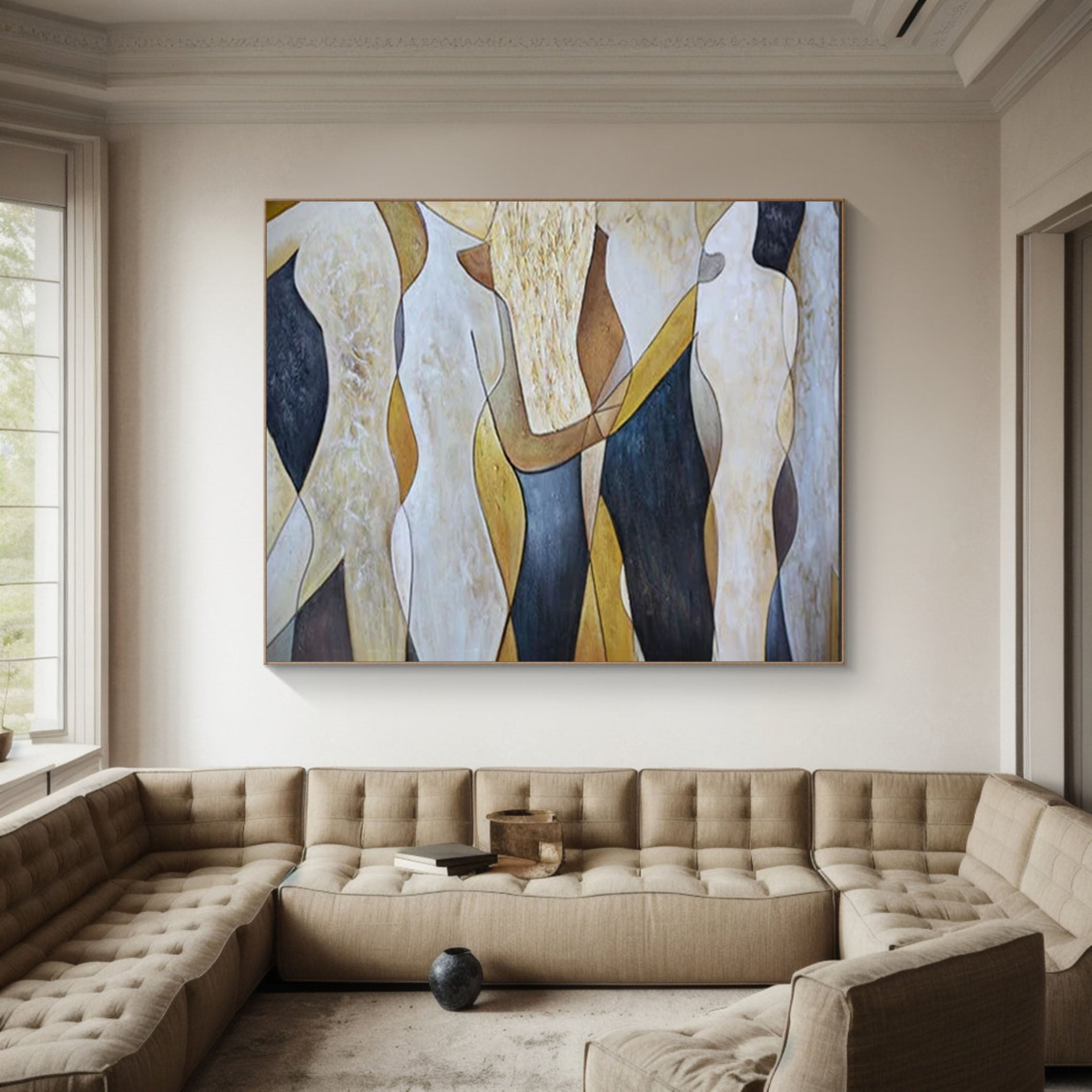 Abstract Figurative Canvas Large Contemporary Wall Art #AB049