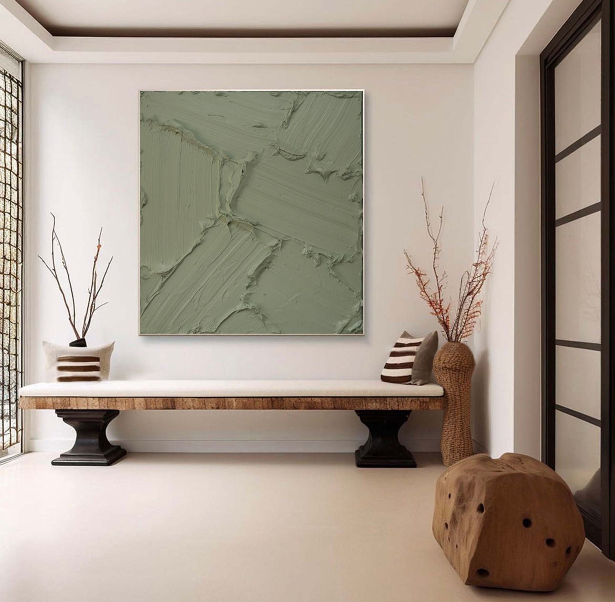 Green Minimalist Textured Modern Wall Decor #MM086