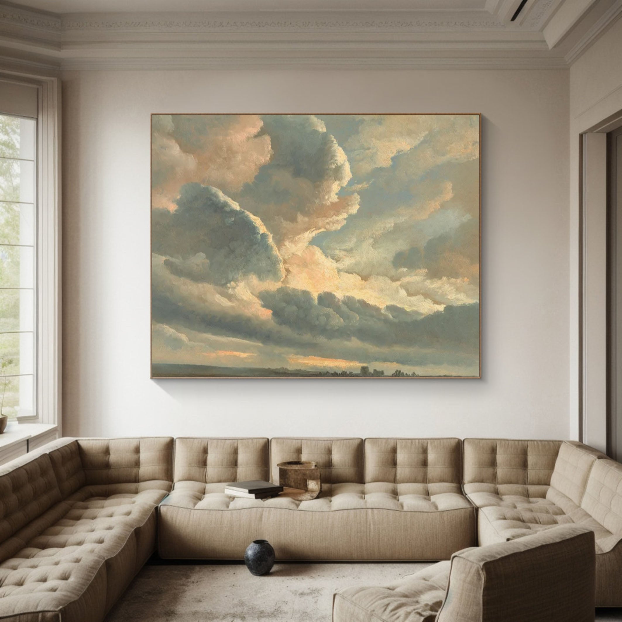 Elegant Abstract Cloud Landscape Wall Art for Minimalist Interiors #SP003