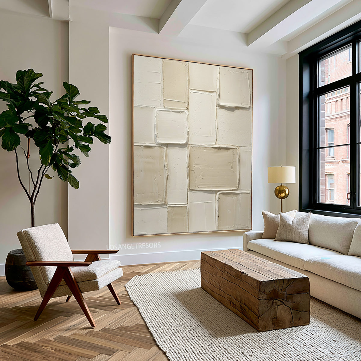 Large Organic Modern Textured Relief Wall Art Ivory Cream Abstract Painting Neutral Contemporary Home Decor