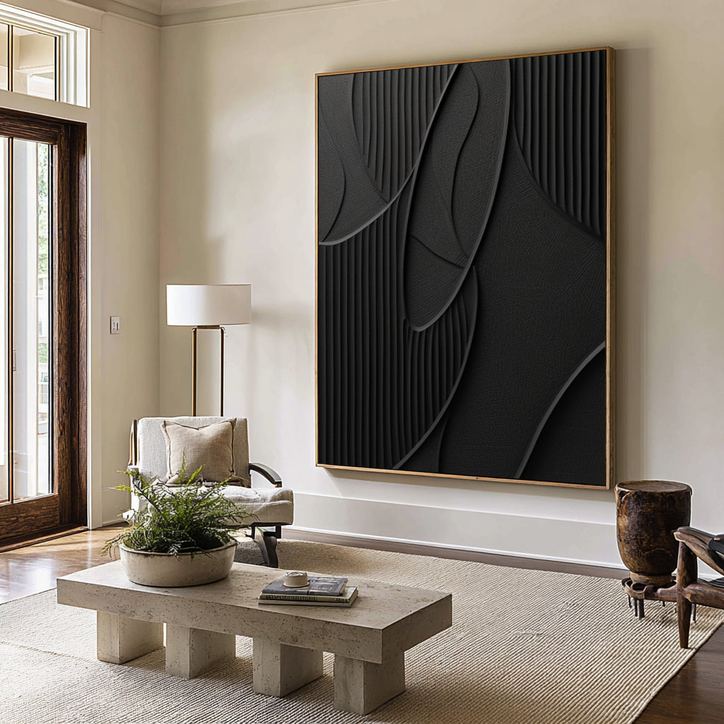 Minimalist Large Black Canvas | KelorArt #CZ 026