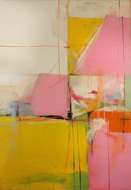 Contemporary Art Piece - Large Dynamic Lines & Color | KelorArt #AG 098