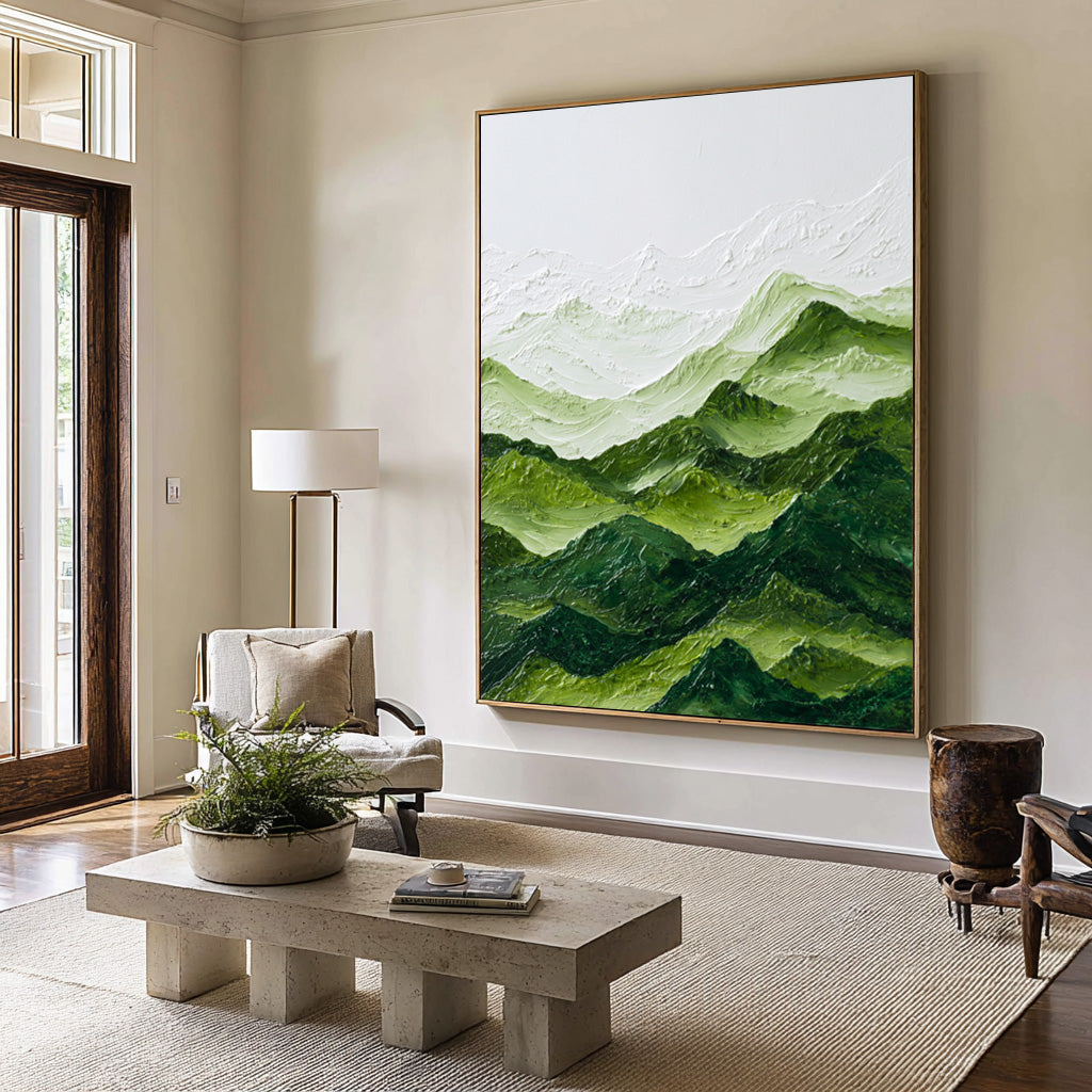 Abstract Large Green Hills Art | KelorArt #CZ 001