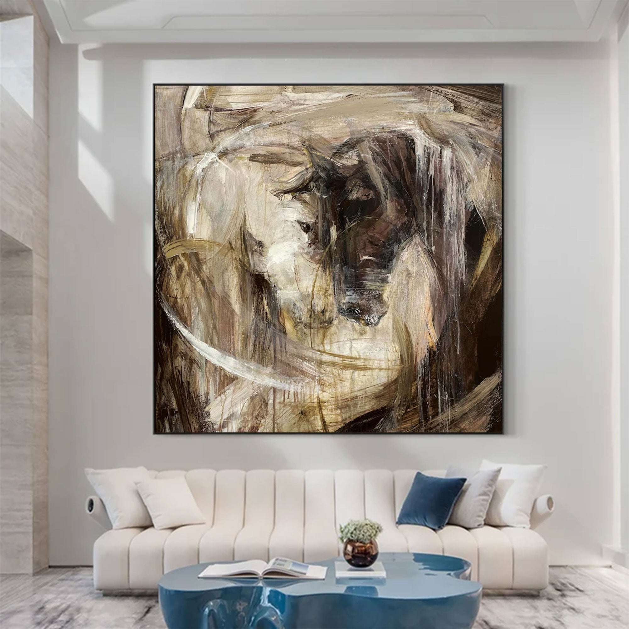 Large Dynamic Horse Painting | KelorArt #AG 159