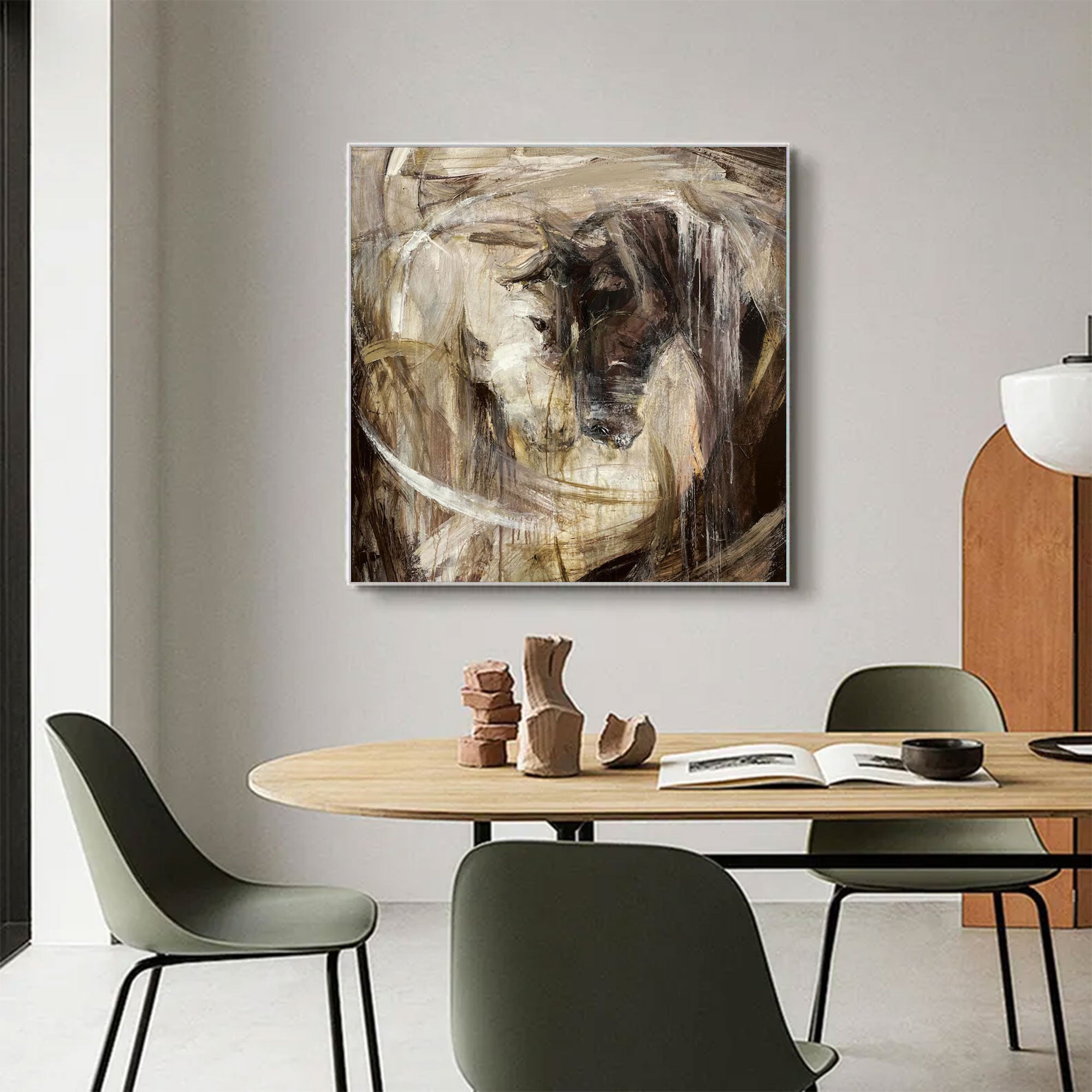 Large Dynamic Horse Painting | KelorArt #AG 159