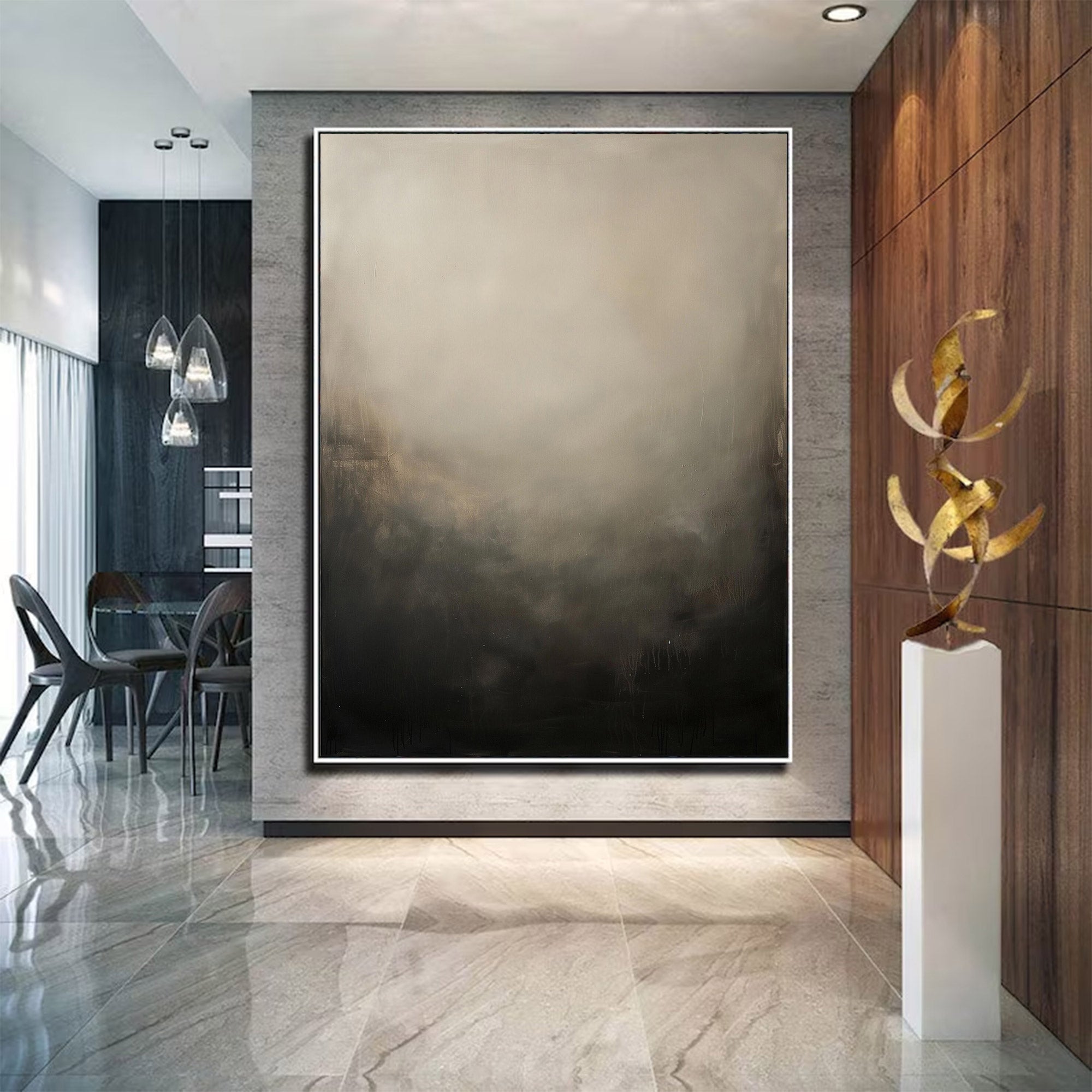 Large Abstract Painting Dark to Light | KelorArt #AG 125