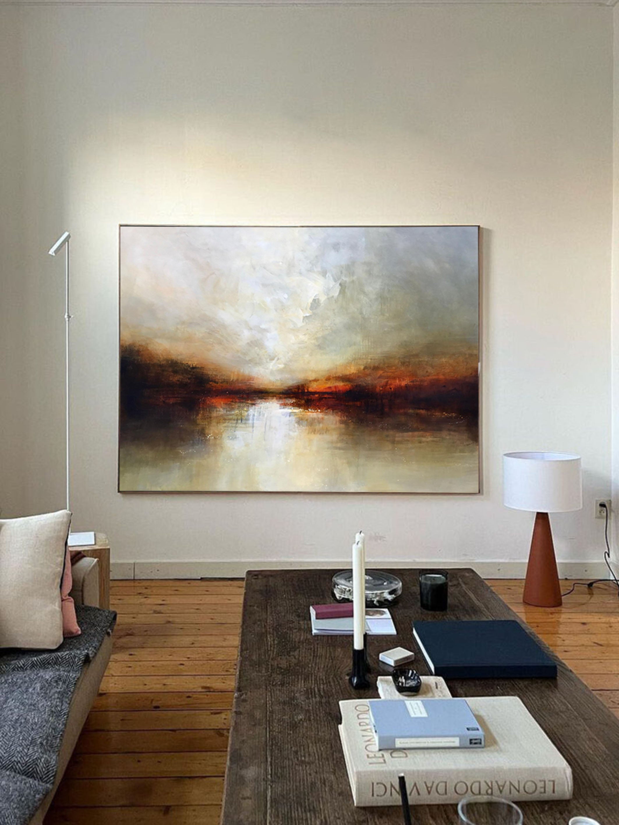 Abstract Landscape Artwork Warm Tones For Living Rooms #AB014