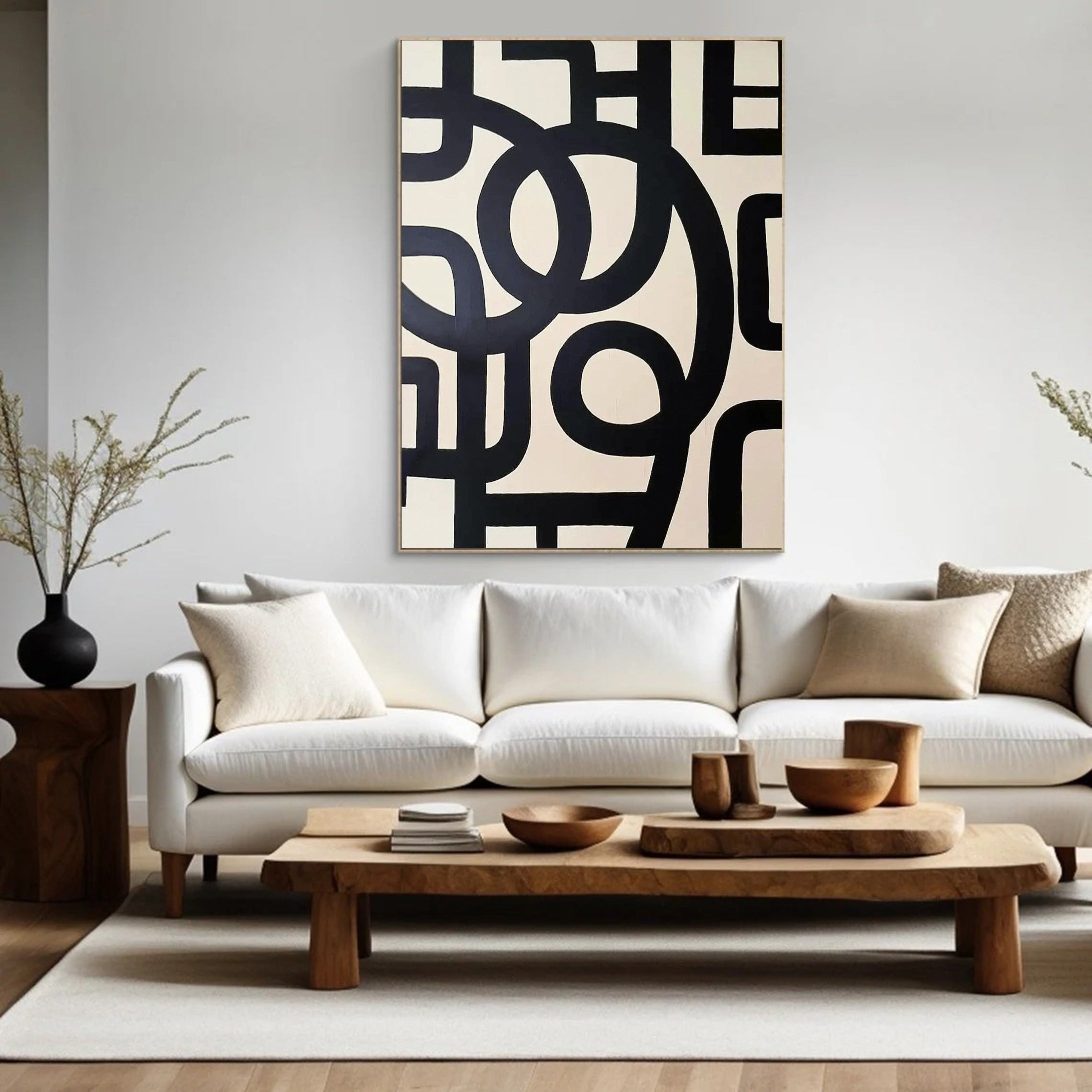 Modern Black and White Geometric Art Minimalist Wall Decor #MM031