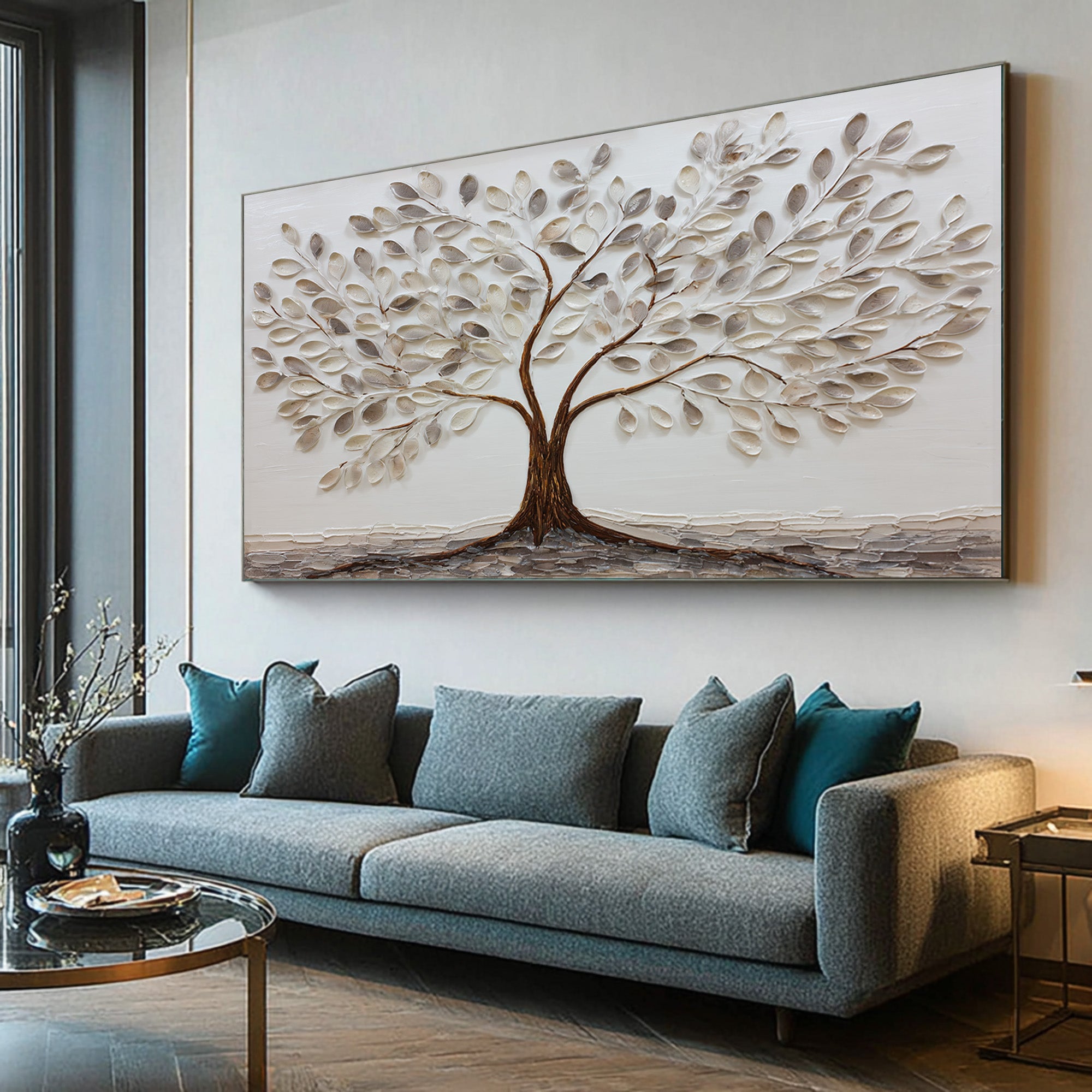 Minimalist Tree Oil Painting on Canvas #CZ 027