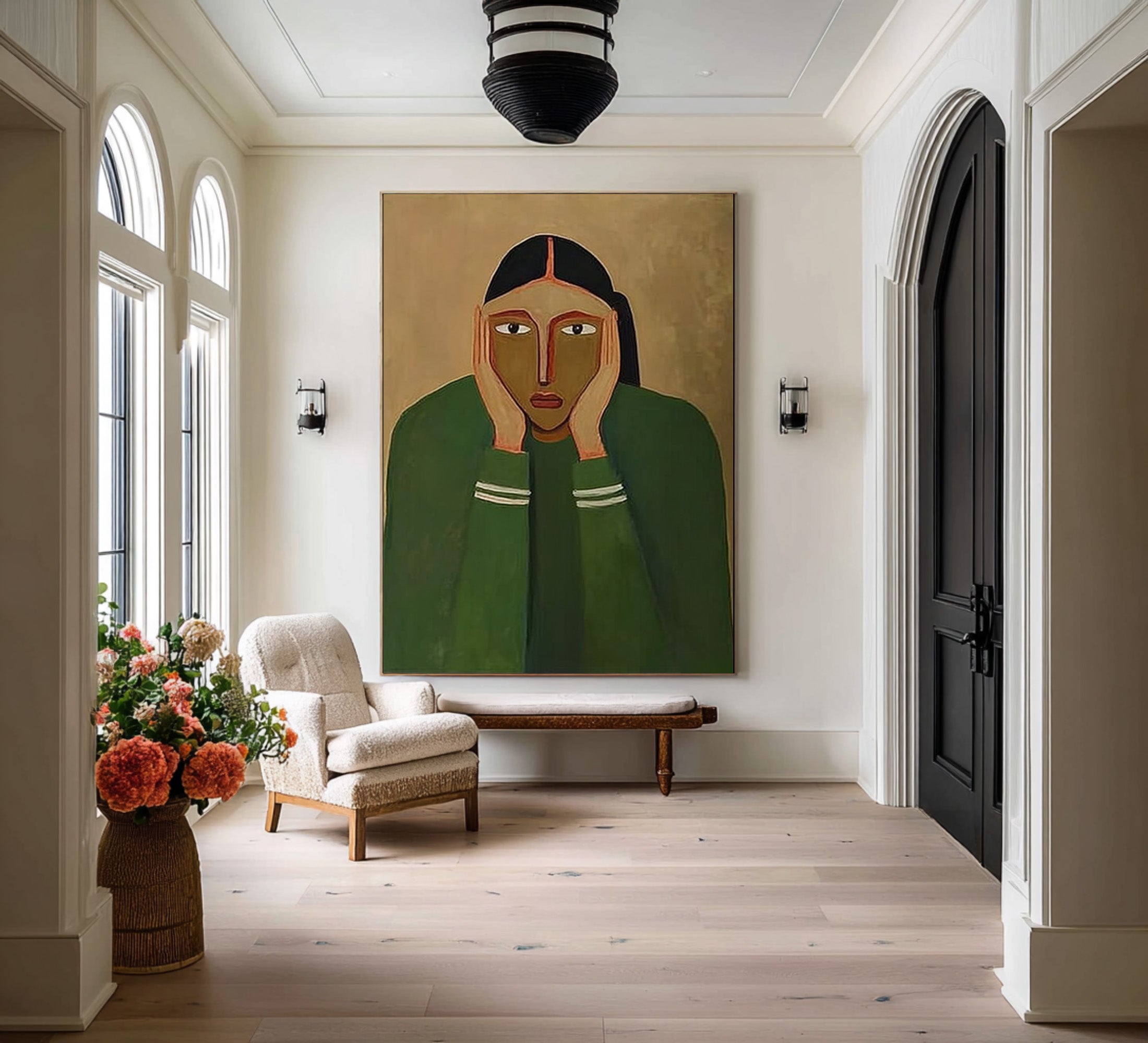 Figurative Portrait Oil Painting - Statement Wall Art | KelorArt