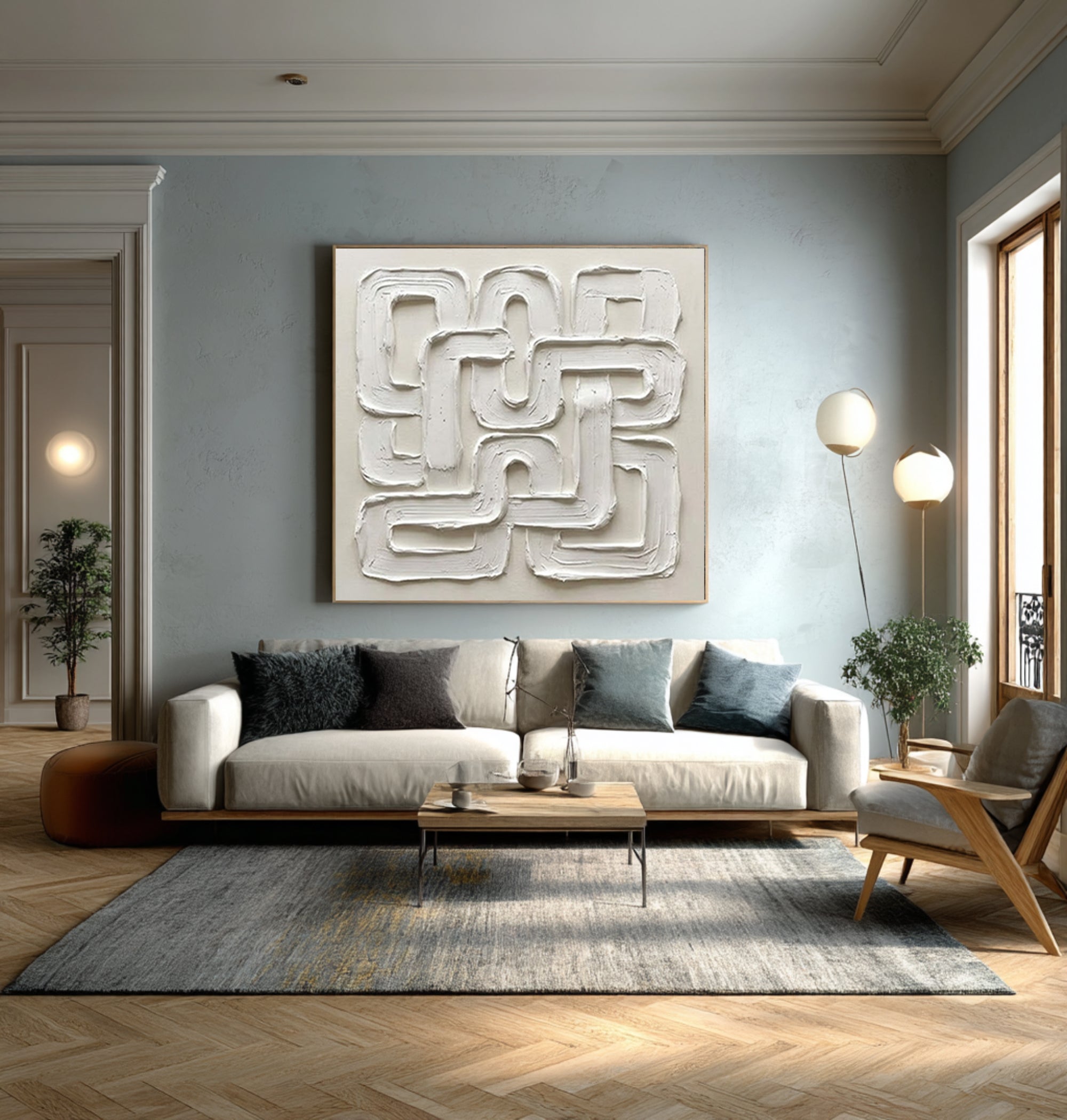 Large Endless Loop Wall Art Contemporary Architectural Canvas Painting