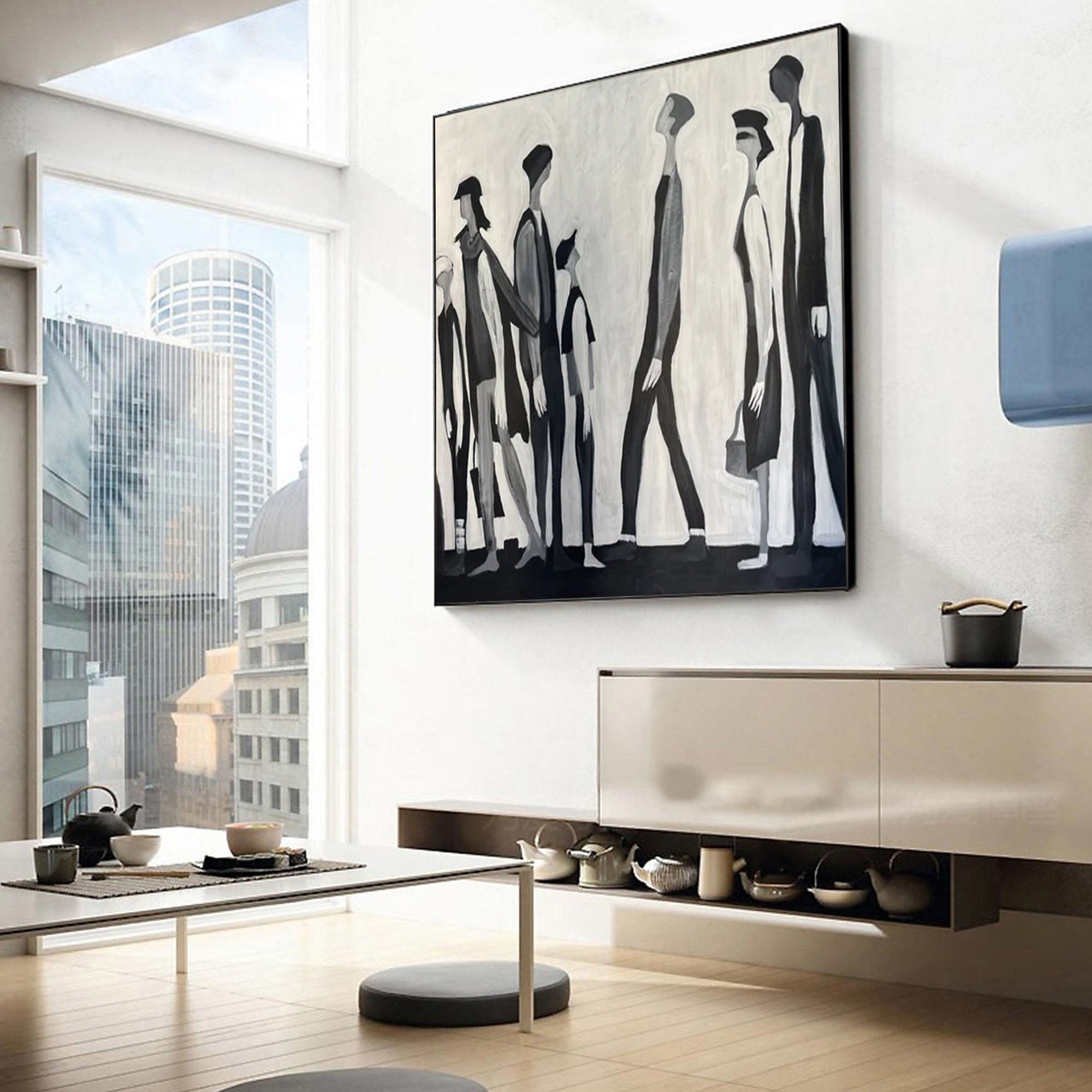 Modern Figurative Black & White Wall Art #HF017