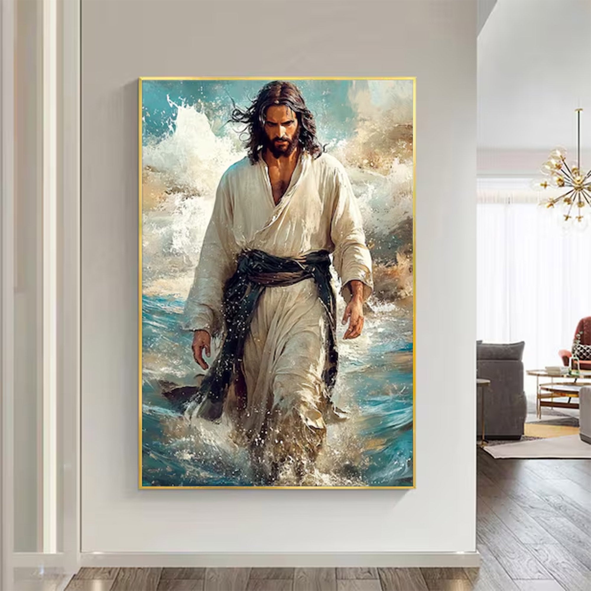 Large Figurative Waves Canvas | KelorArt #AG 133