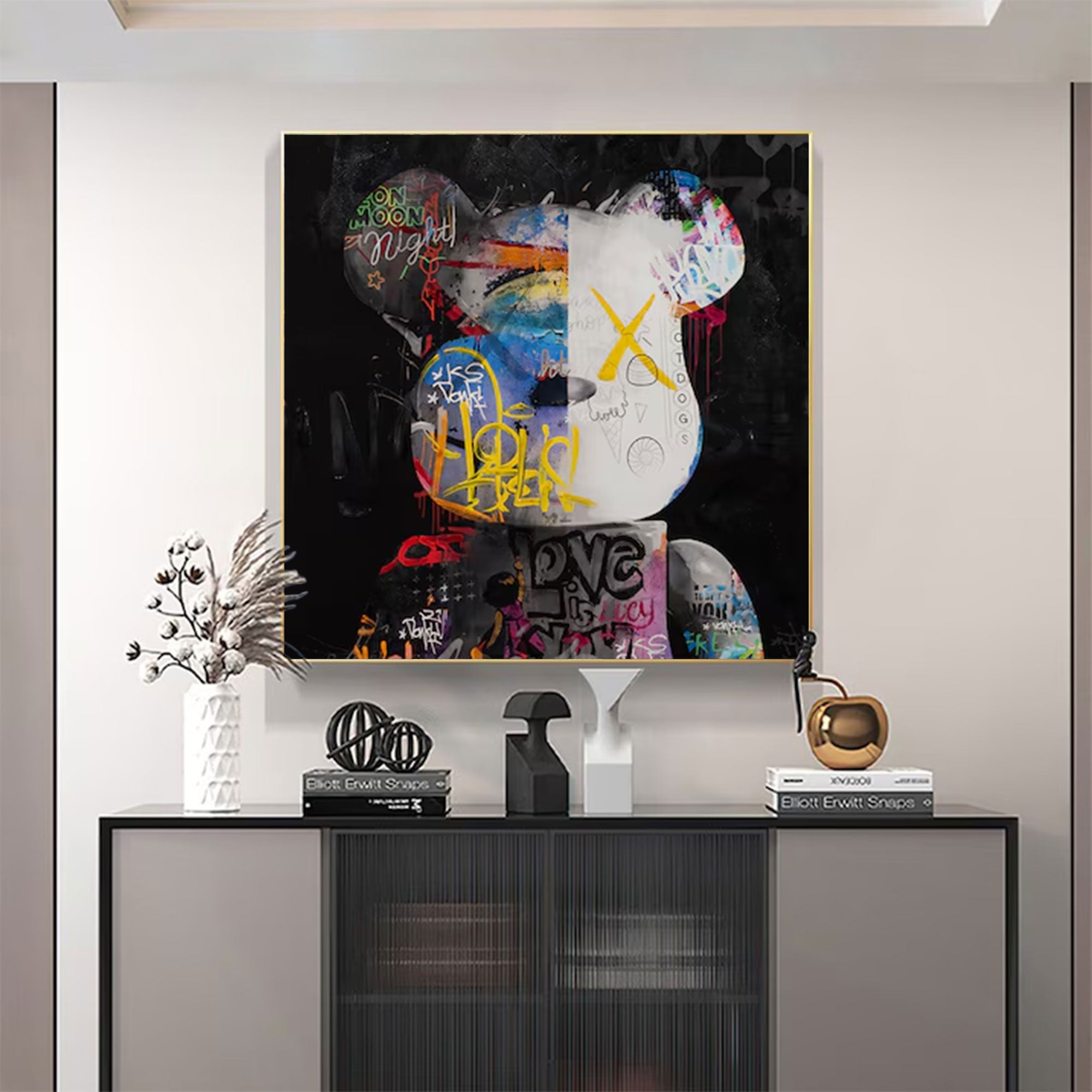 Large Textured Bear Painting | KelorArt #AG 160